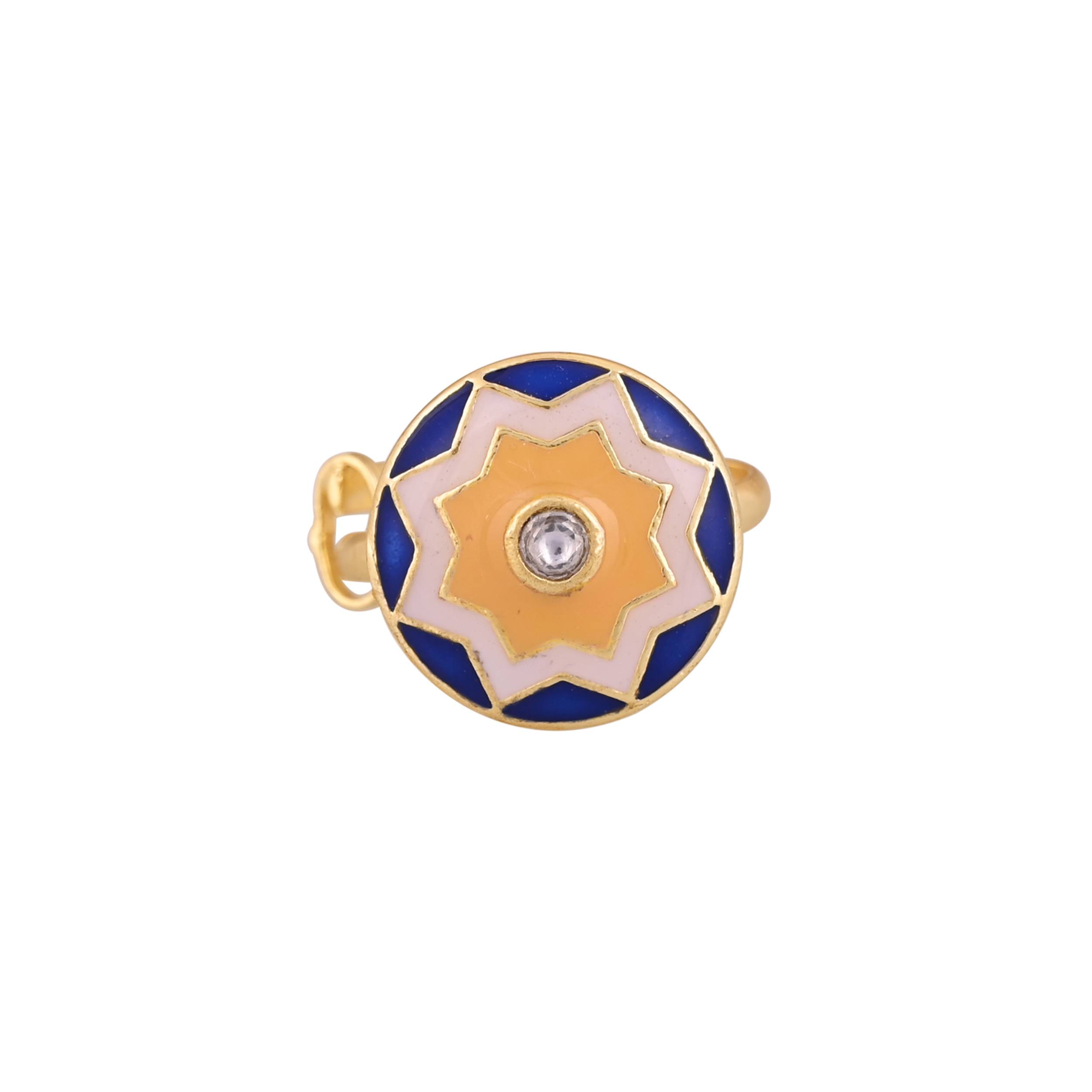 Jewelry/Gold Plated Adjustable Blue Ring in Johkibazar, Elevates Style - Image 3