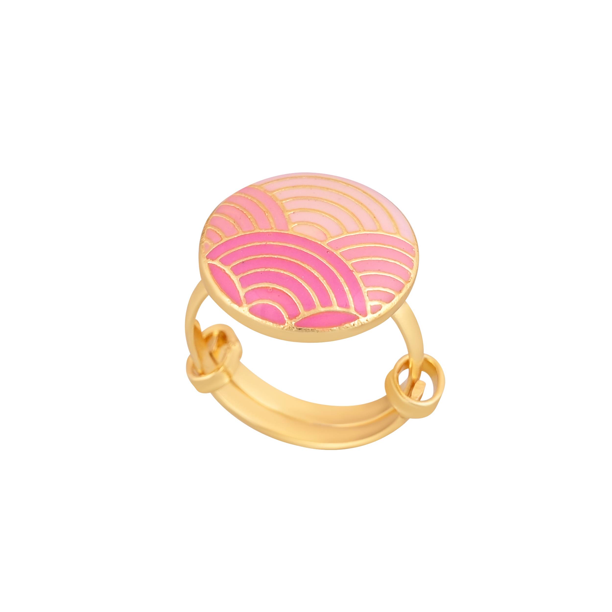 Jewelry/Gold Plated Adjustable Pink Ring in Johkibazar - Elevate Your Style - Image 1
