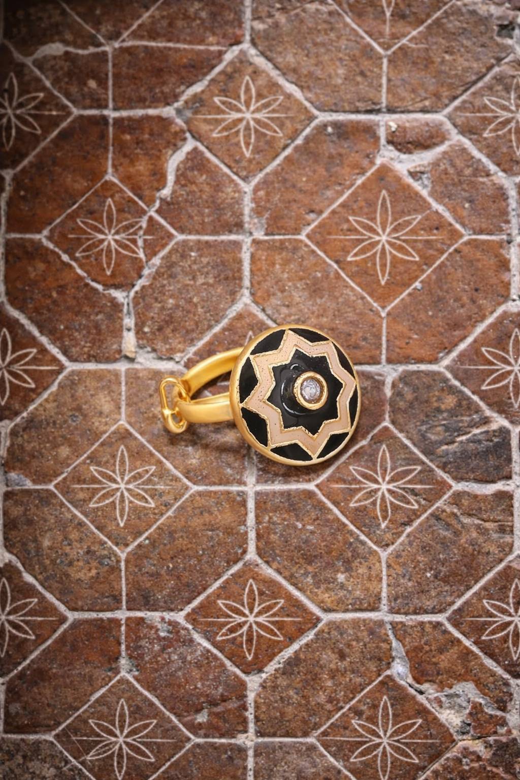 Jewelry/Gold Plated Adjustable Black Ring in Johkibazar - Elegant and Versatile -  - Buy Online at SANCTUARY OF JEWELS