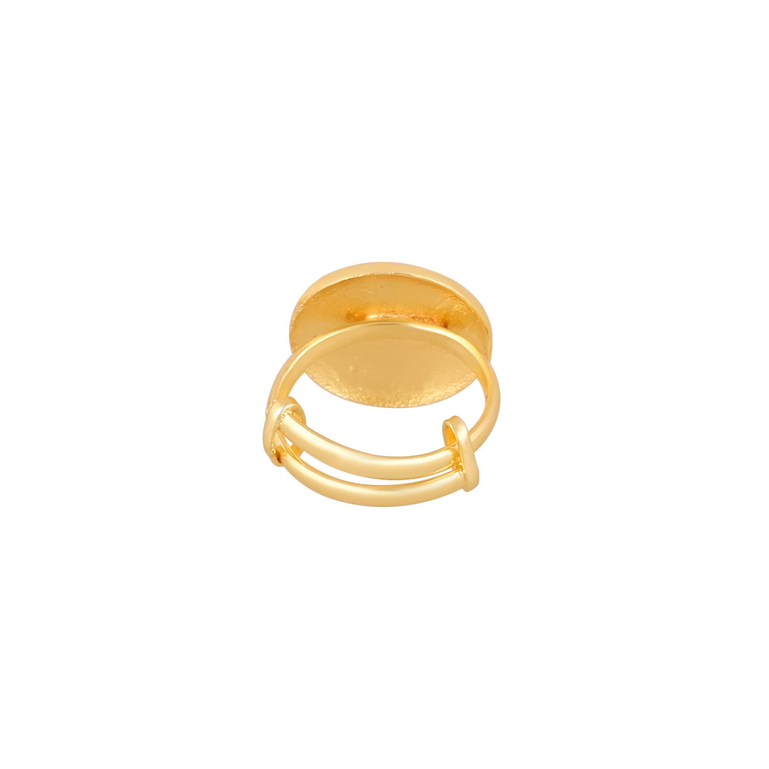 Jewelry/Gold Plated Adjustable Black Ring in Johkibazar - Elegant and Versatile - Image 3