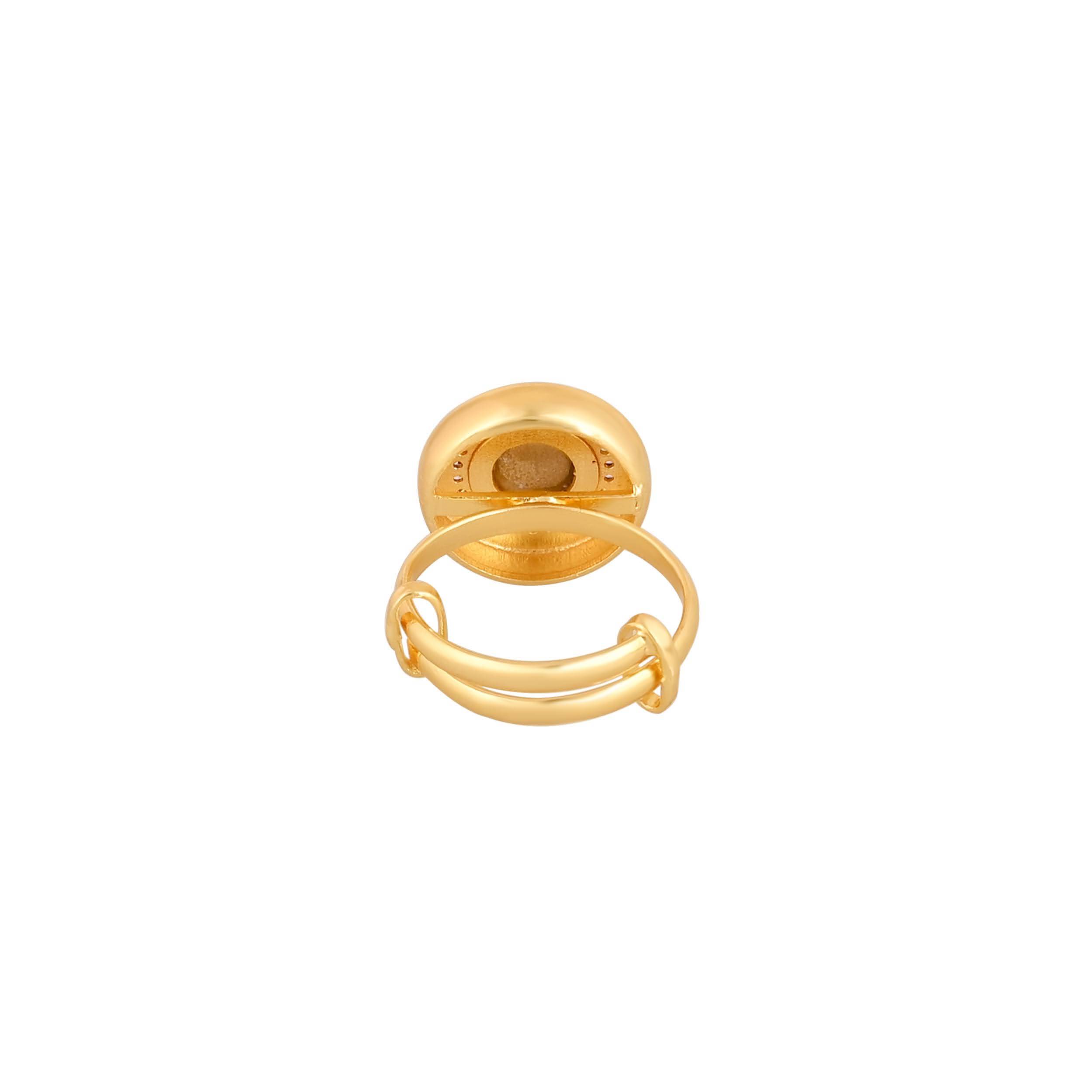 Luxury Jewelry: Gold Plated Adjustable Ring in Johkibazar - Stylish and Versatile - Image 3