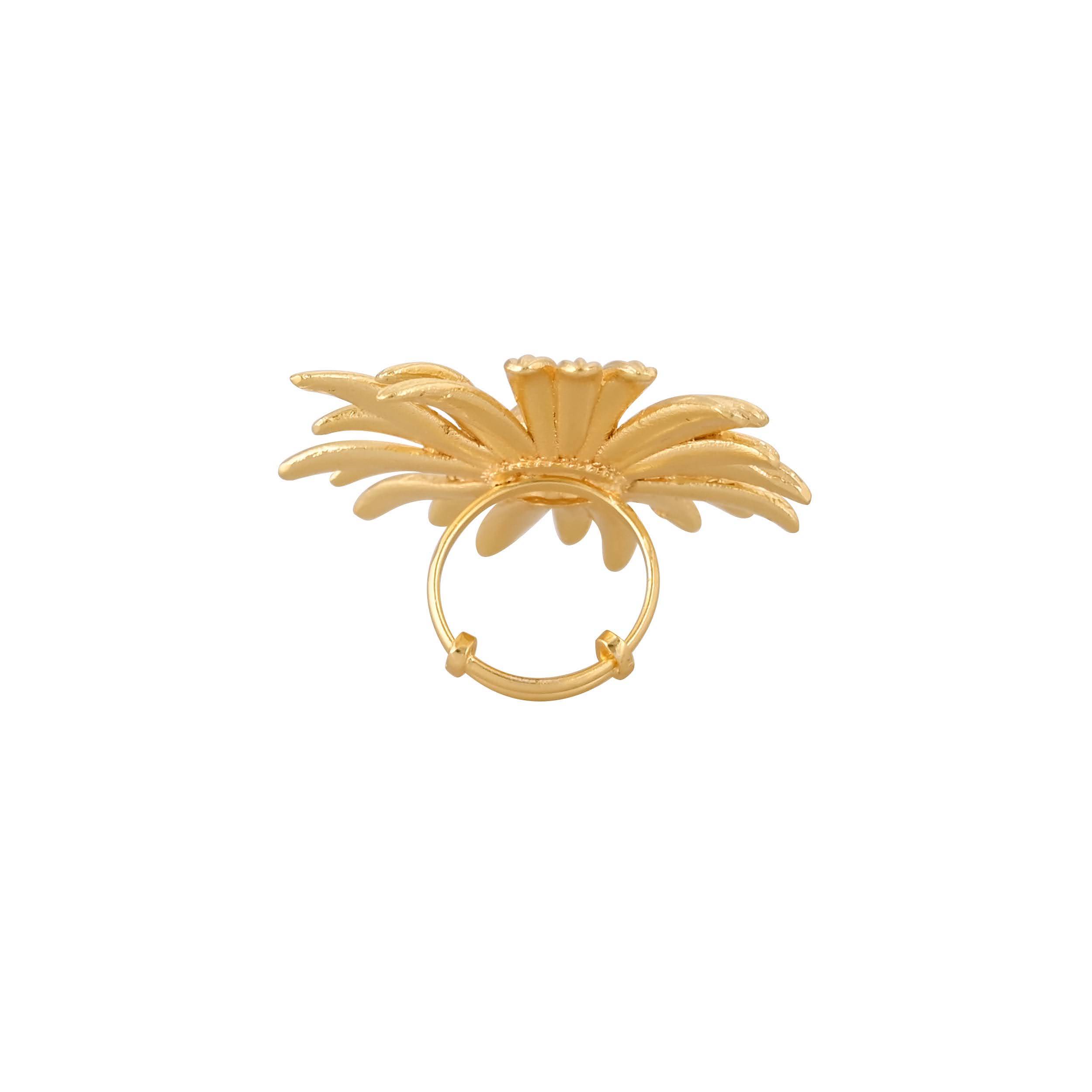 Jewelry/Gold Plated Sunflower Ring in Johkibazar - Stylish and Adjustable - Image 3