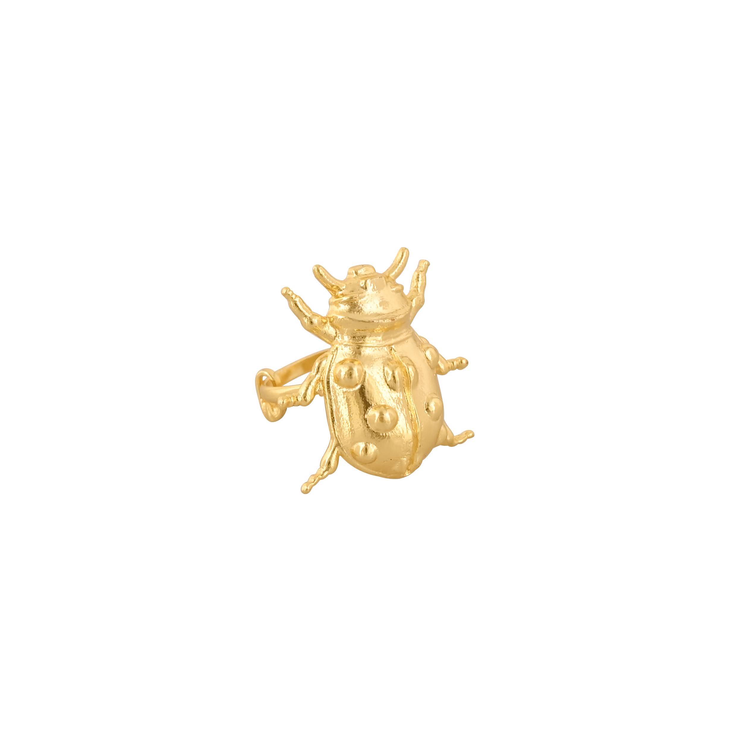 Jewelry/Gold Plated Adjustable Beetle Ring in Johkibazar - Elevate Your Style - Image 1