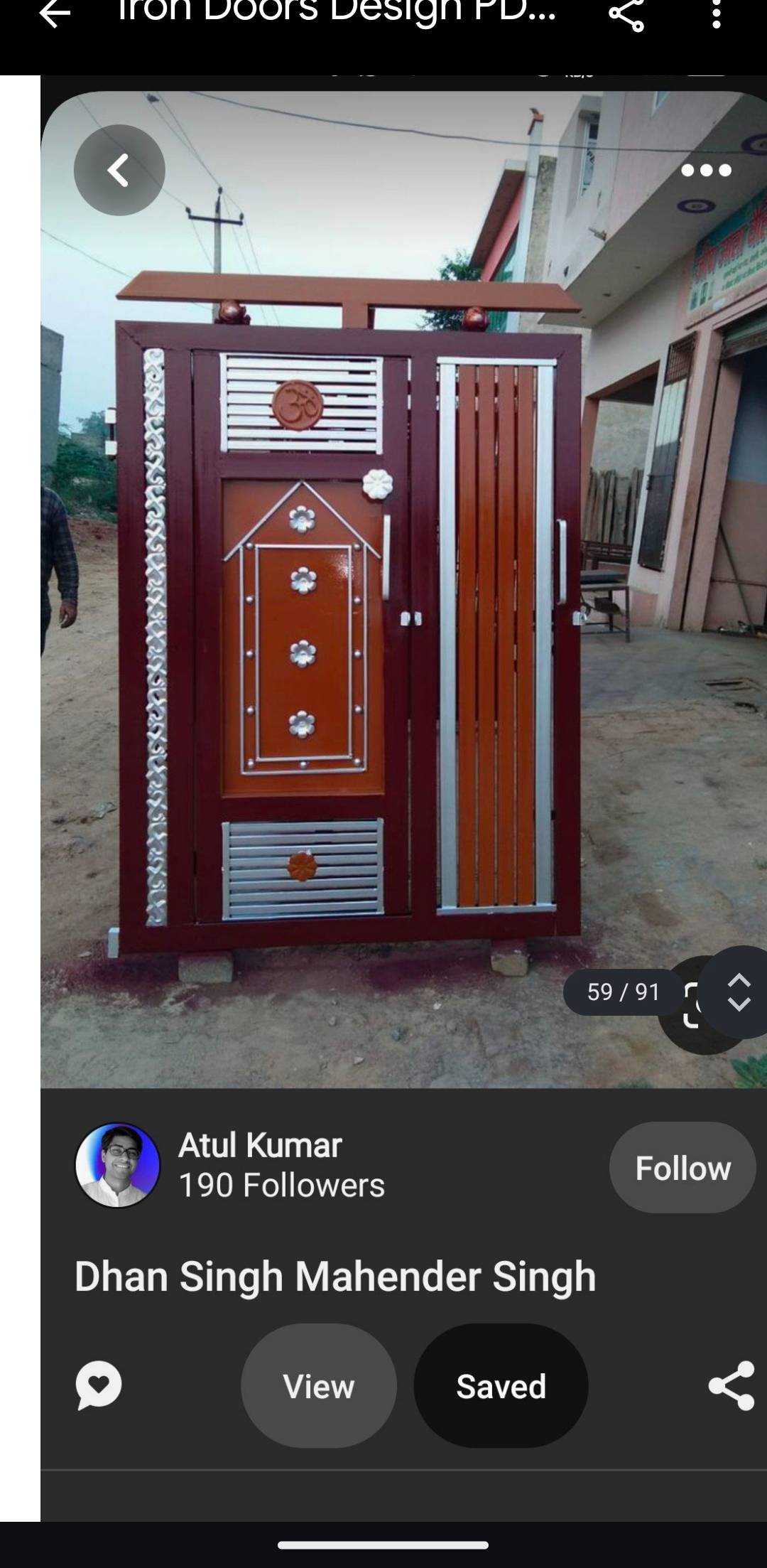 Iron Door Decorative in Khachrod: Secure and Elegant Entrance -  - Buy Online at FAKHRI STEEL