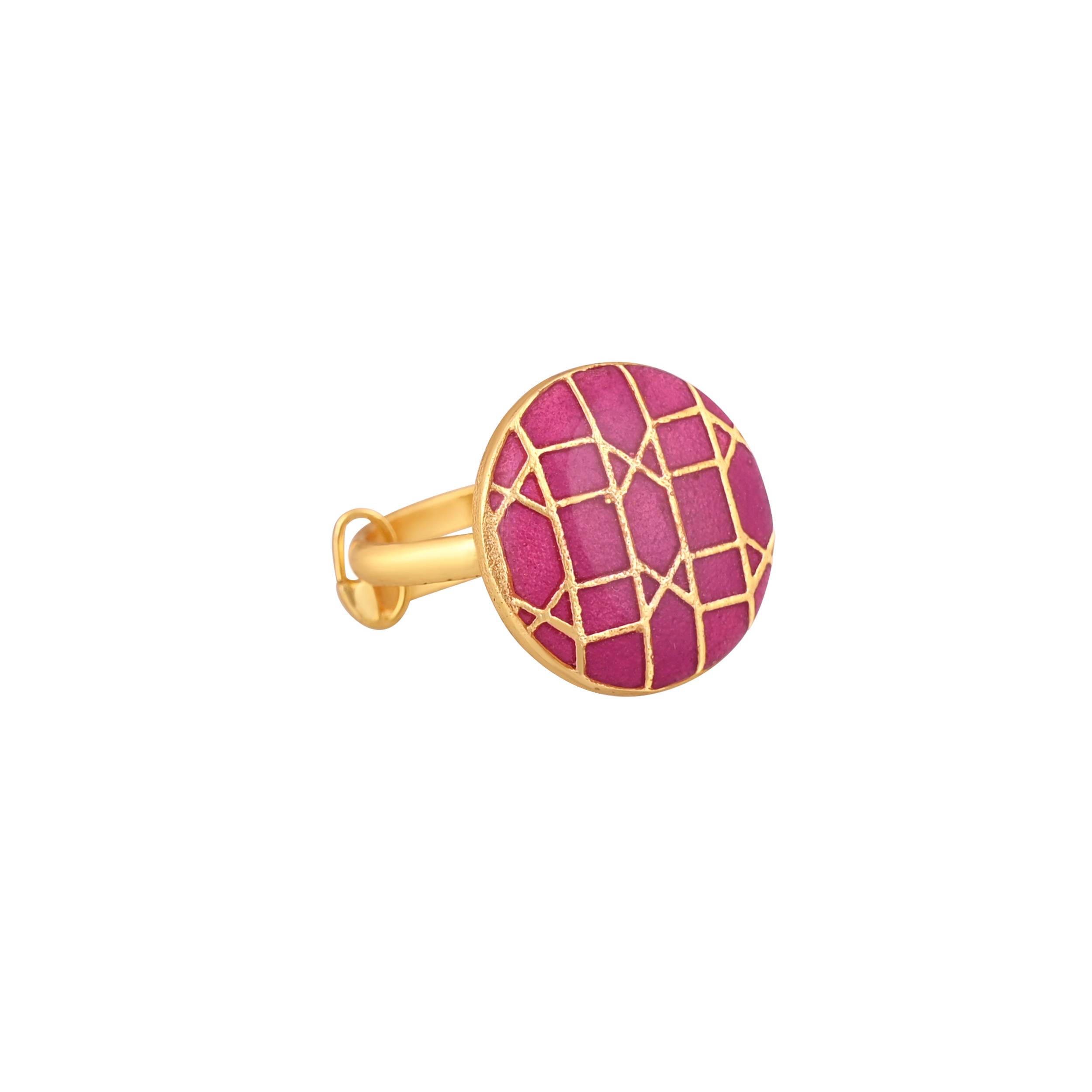 Jewelry/Gold Plated Adjustable Purple Ring in Johkibazar - Elevate Your Style - Image 1