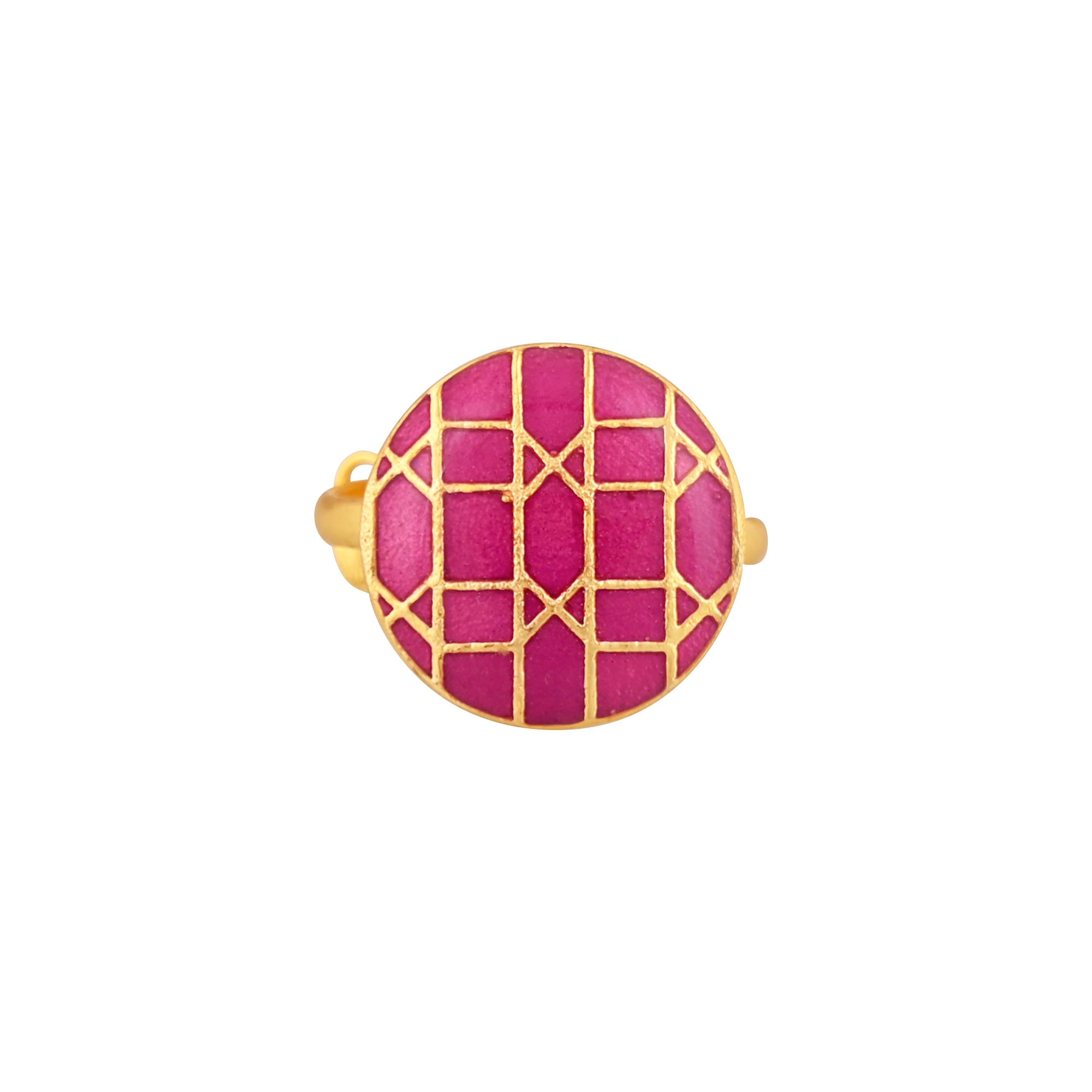 Jewelry/Gold Plated Adjustable Purple Ring in Johkibazar - Elevate Your Style - Image 3