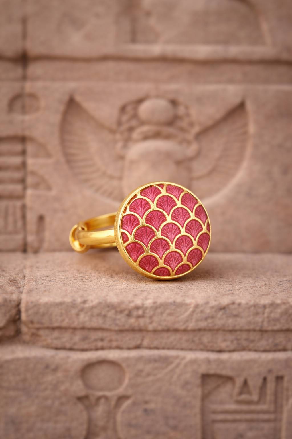  Jewelry/Gold Plated Adjustable Red Ring in Johkibazar - Elevate Your Style SANCTUARY OF JEWELS 1304 GOPALJIKA RASTA JOHKIBAZAR