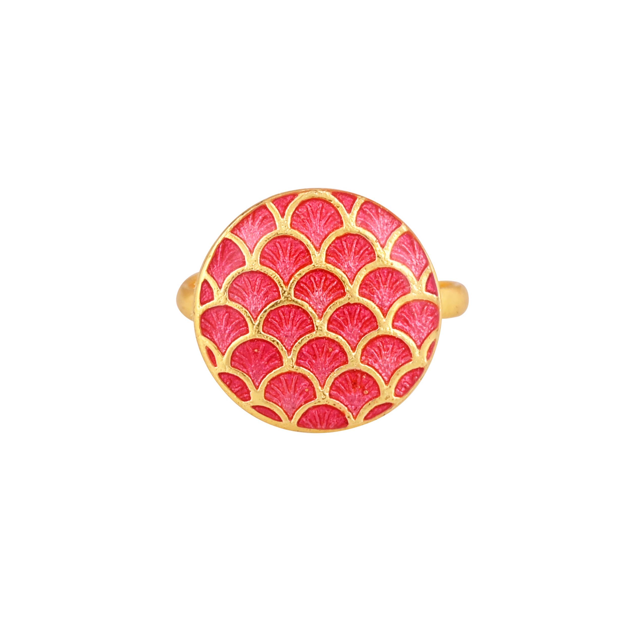 Jewelry/Gold Plated Adjustable Red Ring in Johkibazar - Elevate Your Style - Image 3