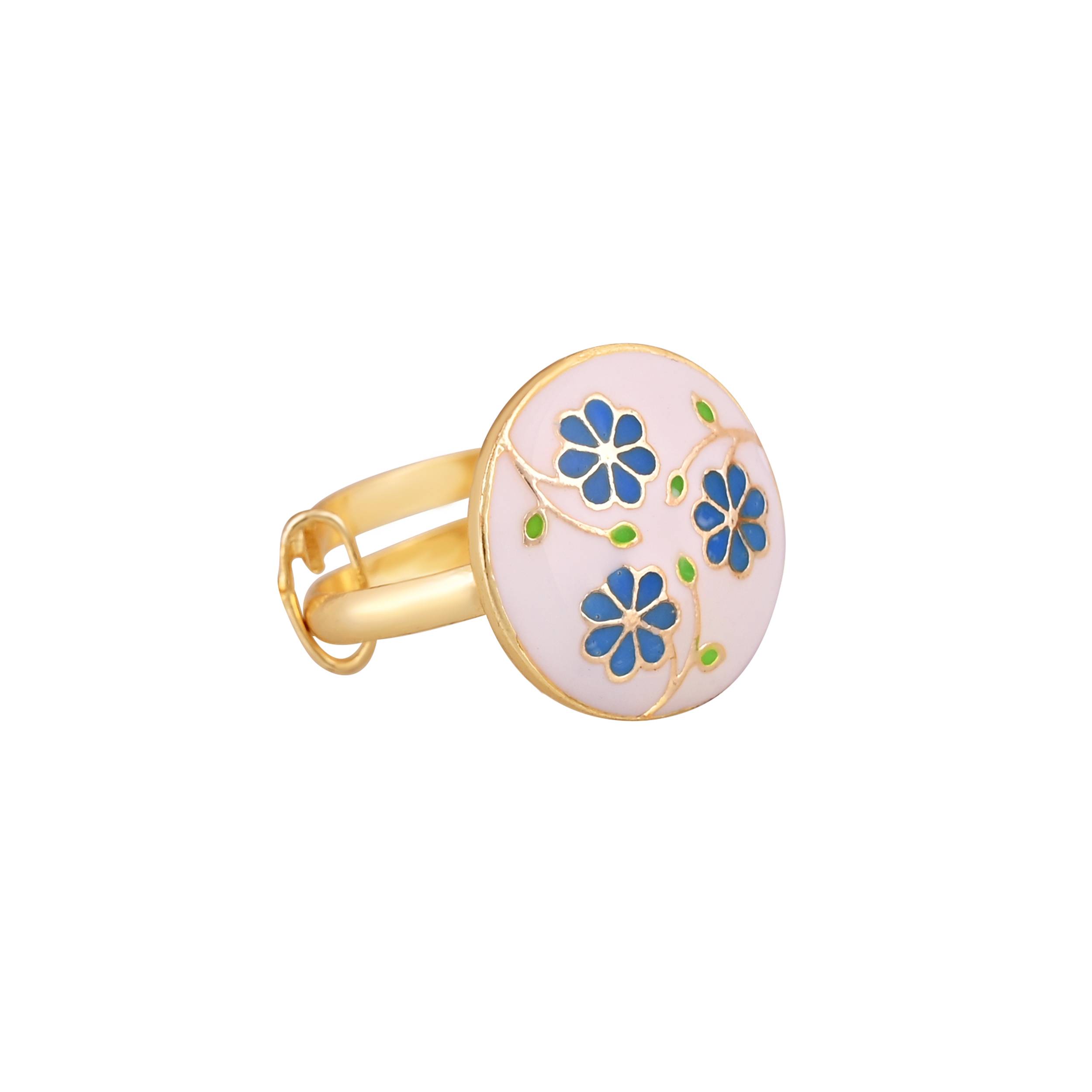 Jewelry/Gold Plated Adjustable White Ring in Johkibazar - Versatile Accessory - Image 1
