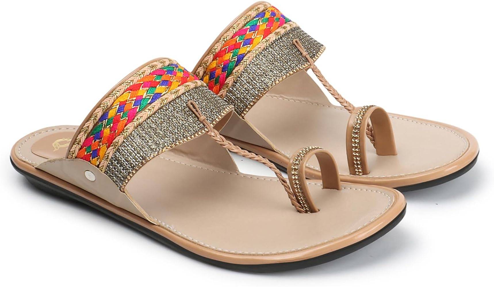 Ladies Kolhapuri Chappal for Women in Lar Bazaar: Stylish Flat Sandal -  - Buy Online at PARI FOOTWEAR