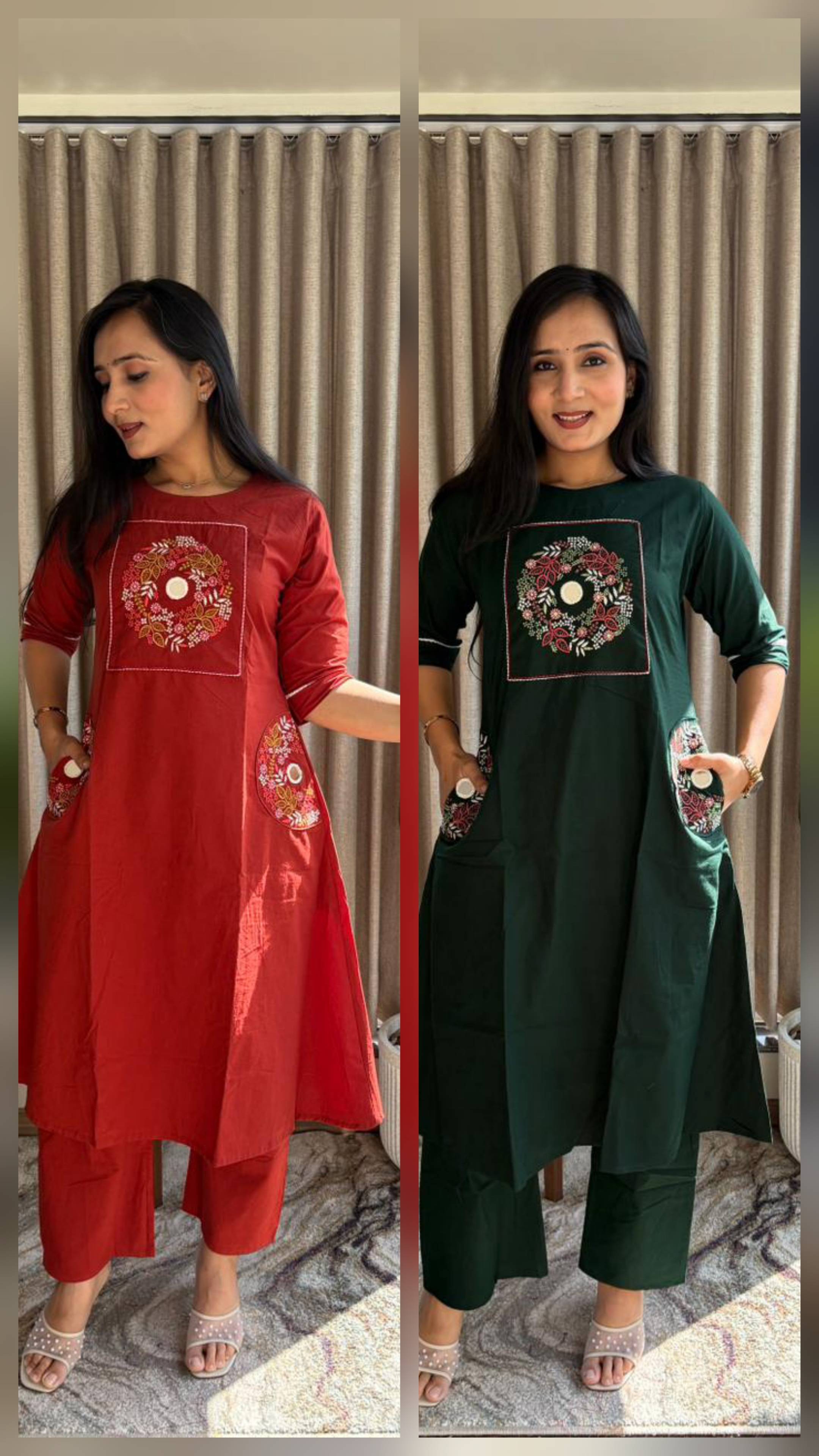 Women's Ethnic Wear: Cotton Aline Flair Kurta Pants in Brahmaniyapara - Stylish Comfort -  - Buy Online at RIDDHI FASHION