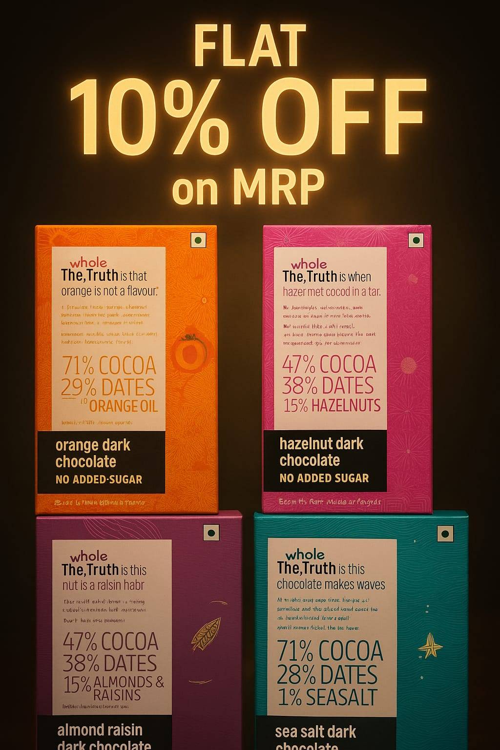 Whole Truth Dark Chocolate Combo Pack in Mumbai - Natural Ingredients -  - Buy Online at NXTGEN SUPERMARKET