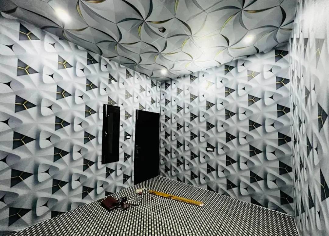  3D Geometric Pattern Wallpaper in Hoshairpur - Modern Interiors JASPREET SINGH MAHEY Co Jeet Arts Vpo  Nasrala  Hoshairpur To Jalandhar Raod Vpo Nasrala Disty HoshairpurLANDMARK Near Wine Shop Nasrala