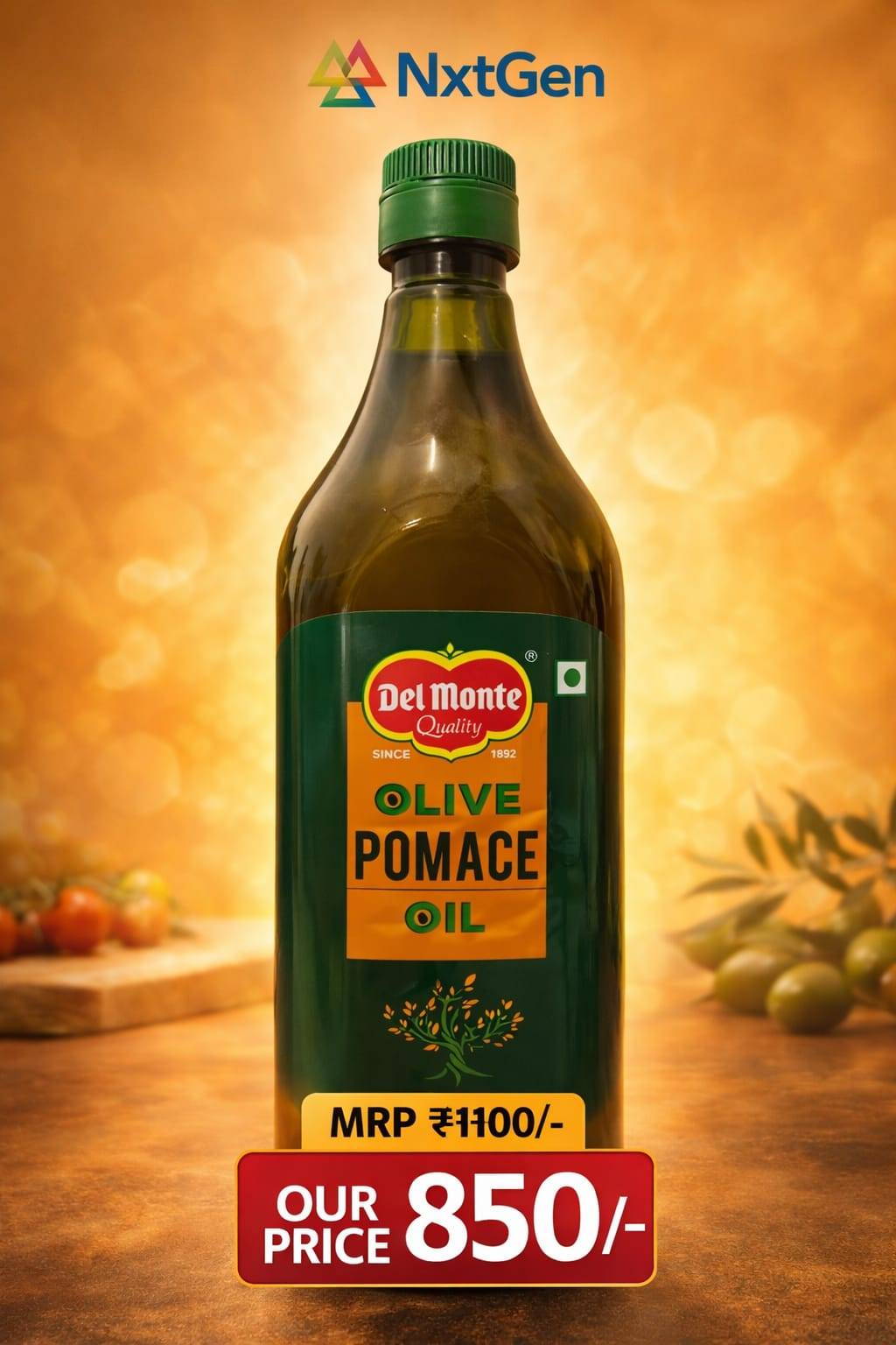 Del Monte Olive Pomace Oil in Mumbai - High-Quality Cooking Oil -  - Buy Online at NXTGEN SUPERMARKET
