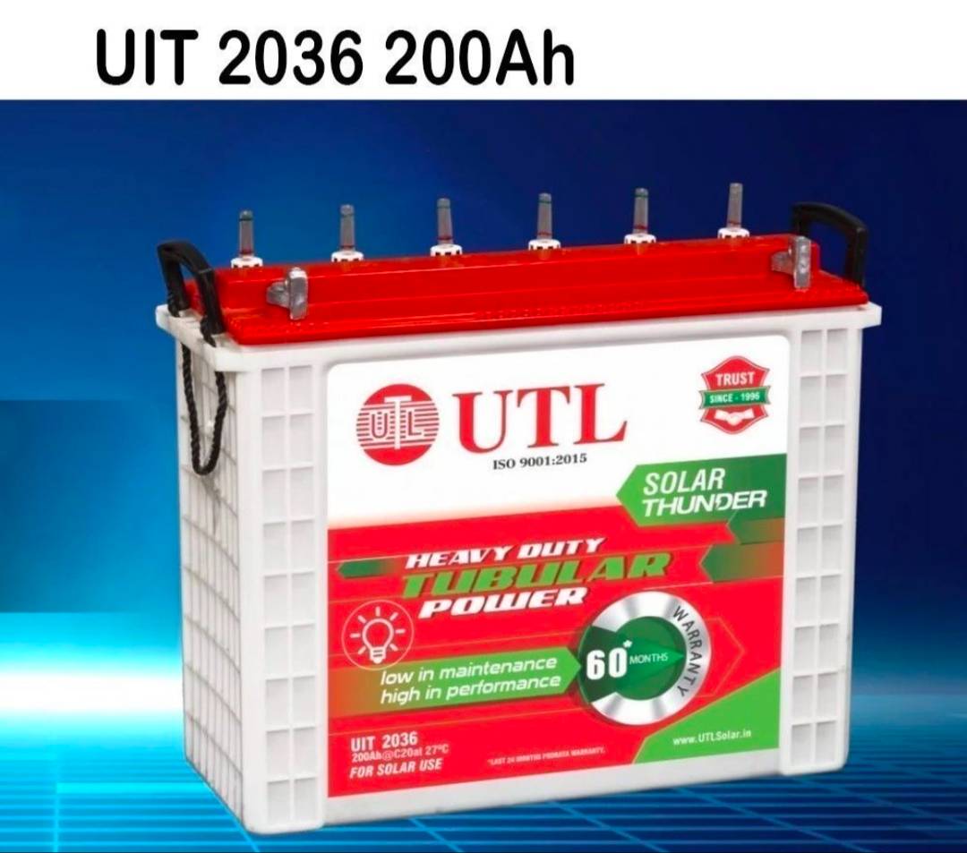 UTL UIT 2036 200Ah Tubular Battery in Salempur UP: High Performance Solar Battery -  - Buy Online at PRAKASH SOLAR SOLUTION