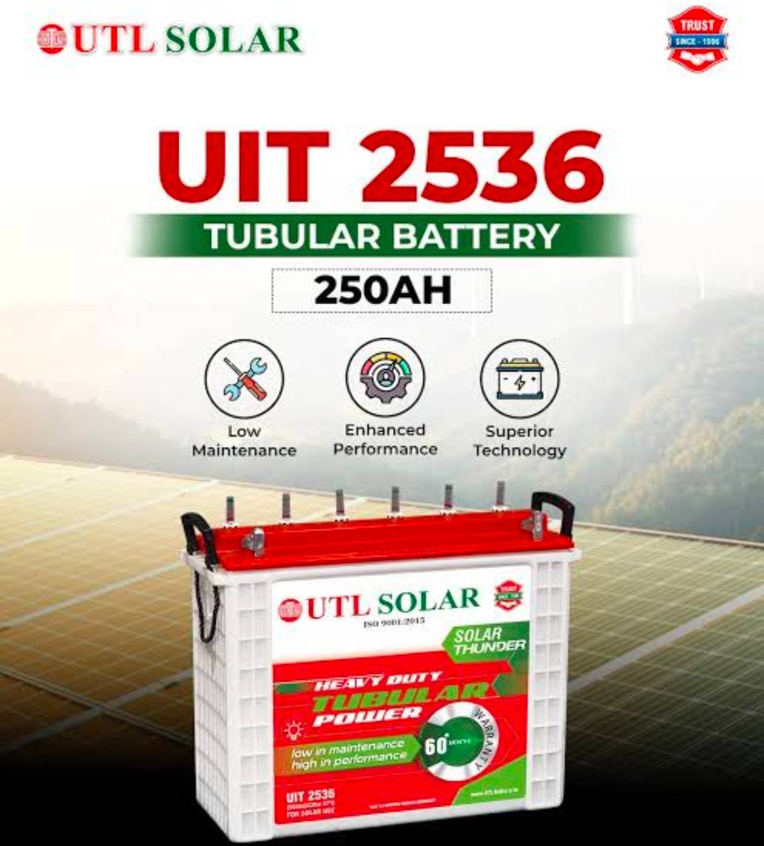UIT 2536 Tubular Battery in Salempur Uttar Pradesh - Long Lasting Power -  - Buy Online at PRAKASH SOLAR SOLUTION
