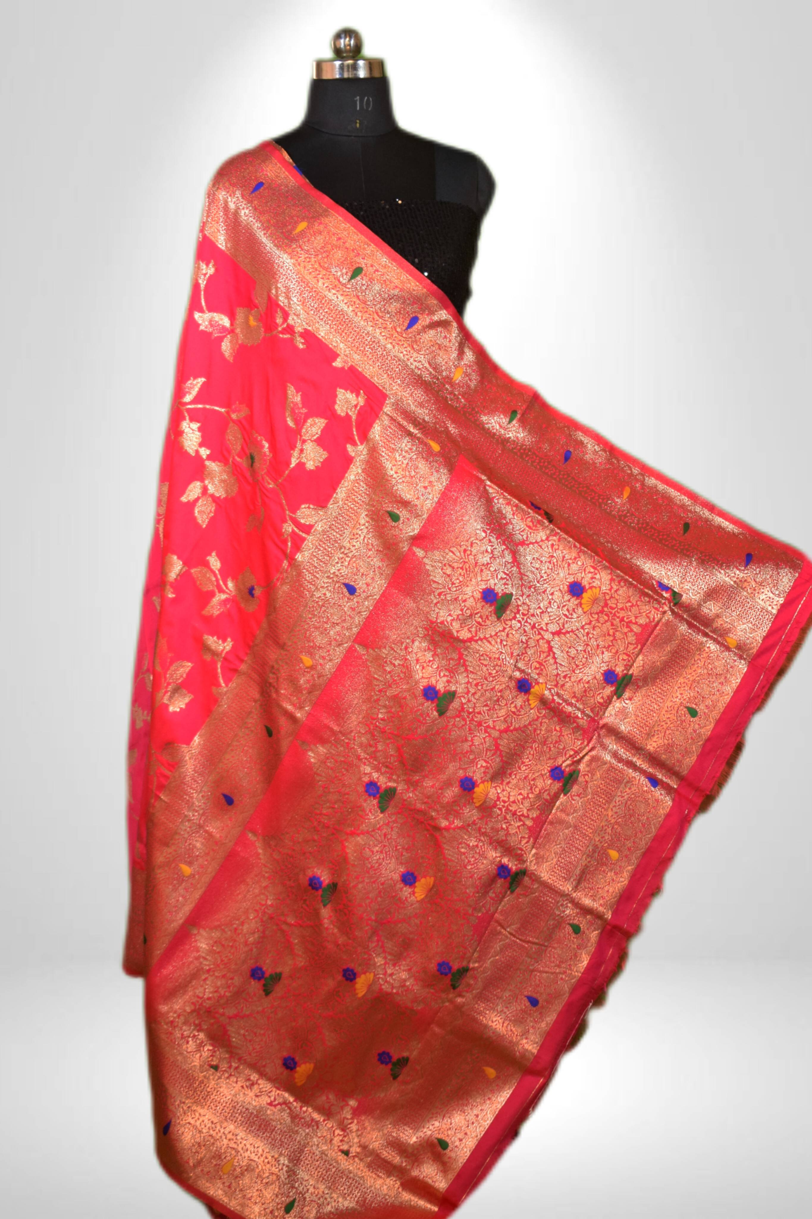 Petthani silk saree with golden zari - Image 2