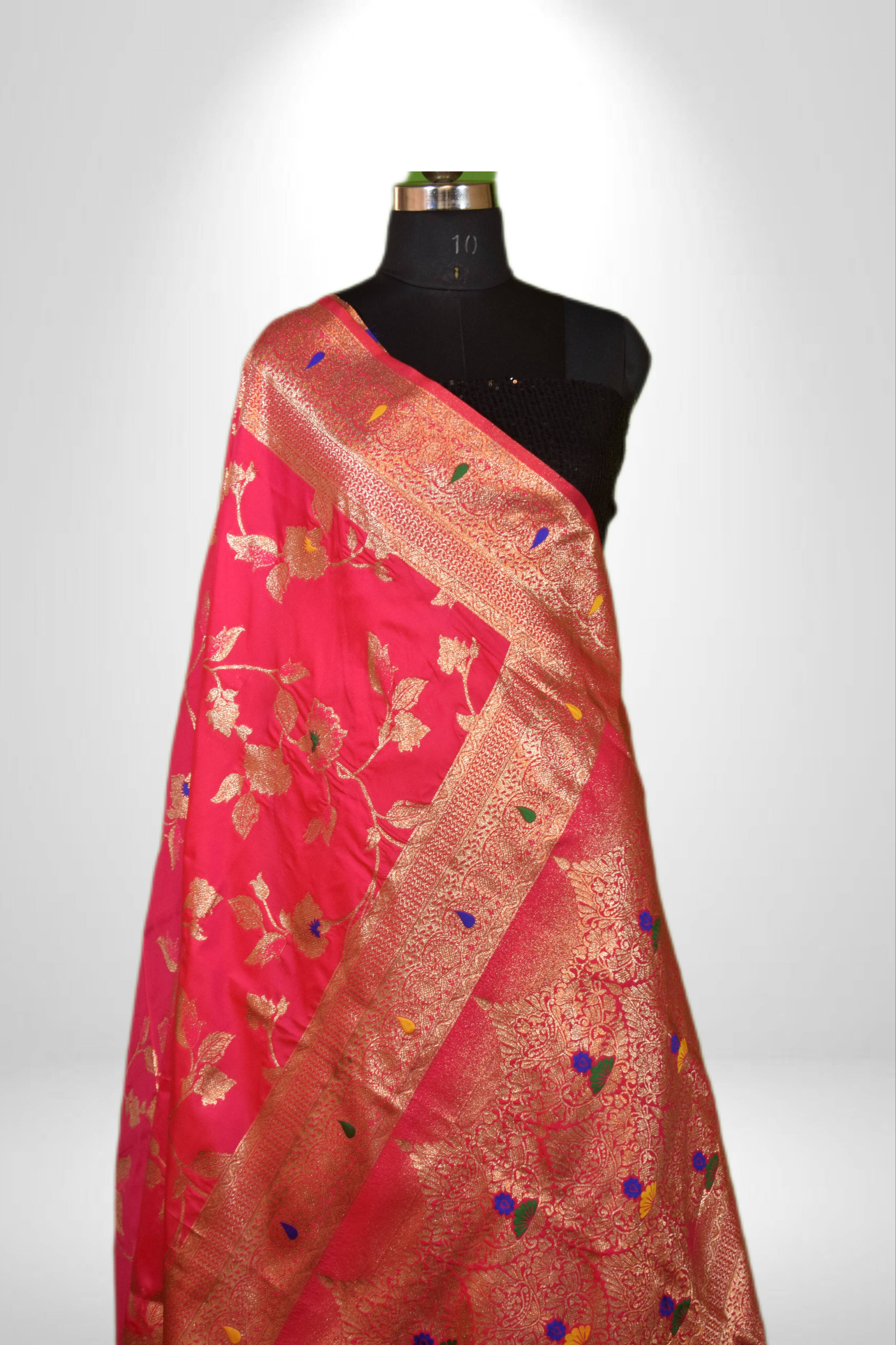 Petthani silk saree with golden zari - Image 3