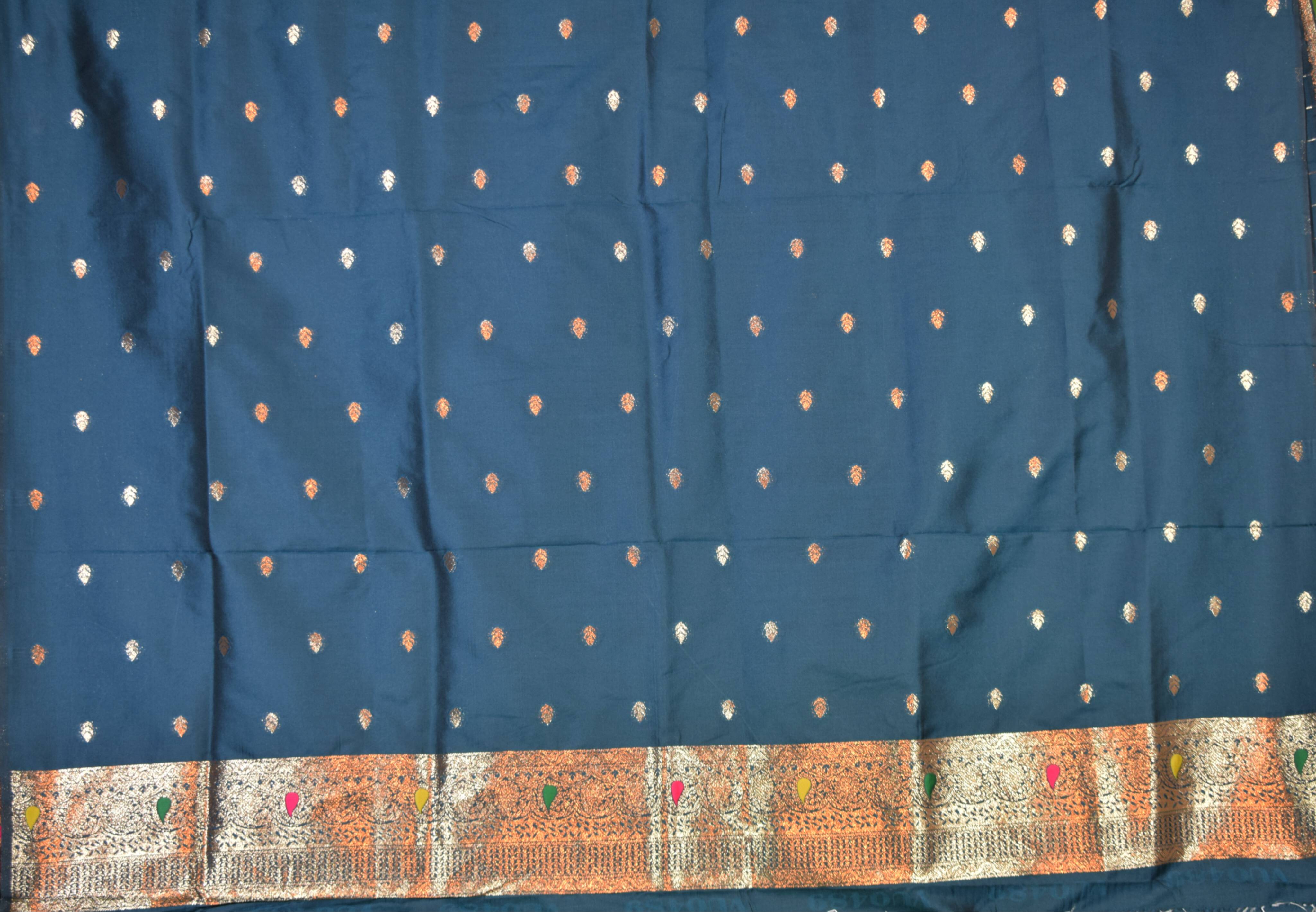 Petthani Silk Saree in Jabalpur: Luxurious Royal Blue Saree with Golden Zari - Image 4