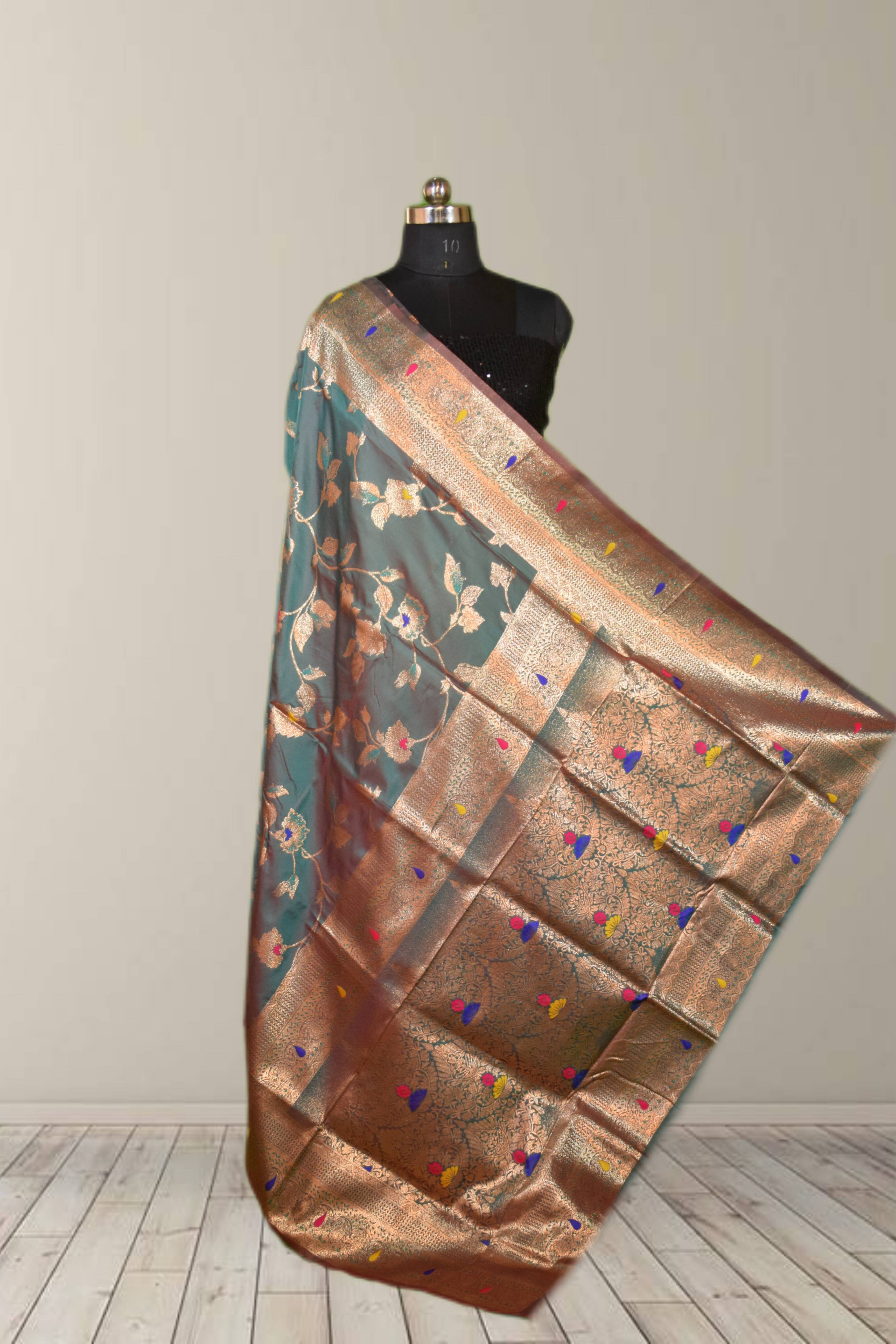  Petthani Silk Saree in Jabalpur with Luxurious Golden Zari Work SHEETESH SONI Shivarnika 210  Opposite Ram  Mandir Trimurti Nagar Jabalpur LANDMARK Behind Little Angel School