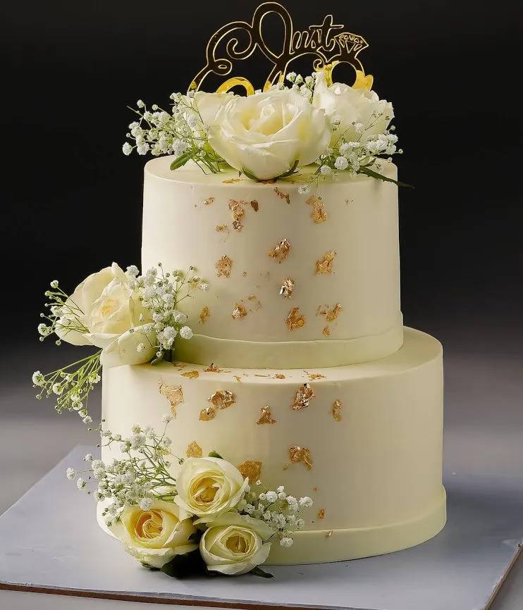 Wedding Cake: Elegant Two-Tier Floral in Nathpur - Stunning Centerpiece -  - Buy Online at S AND J GROUP