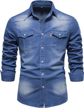 Men's Denim Casual Shirt in Yairipok Tulihal: Stylish and Comfortable -  - Buy Online at MD AMJAD KHAN
