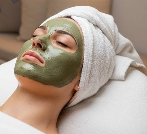 Herbal Green Clay Face Mask - Purifying & Refreshing - herbal green clay face mask in khurana complex purifies and refreshes skin - Buy Online at STAR UNISEX SALON