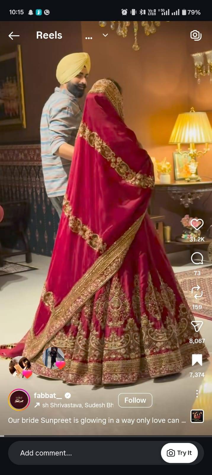 Bridal Lehnga in Kharar: Elegant Wedding Outfit -  - Buy Online at FABBAT