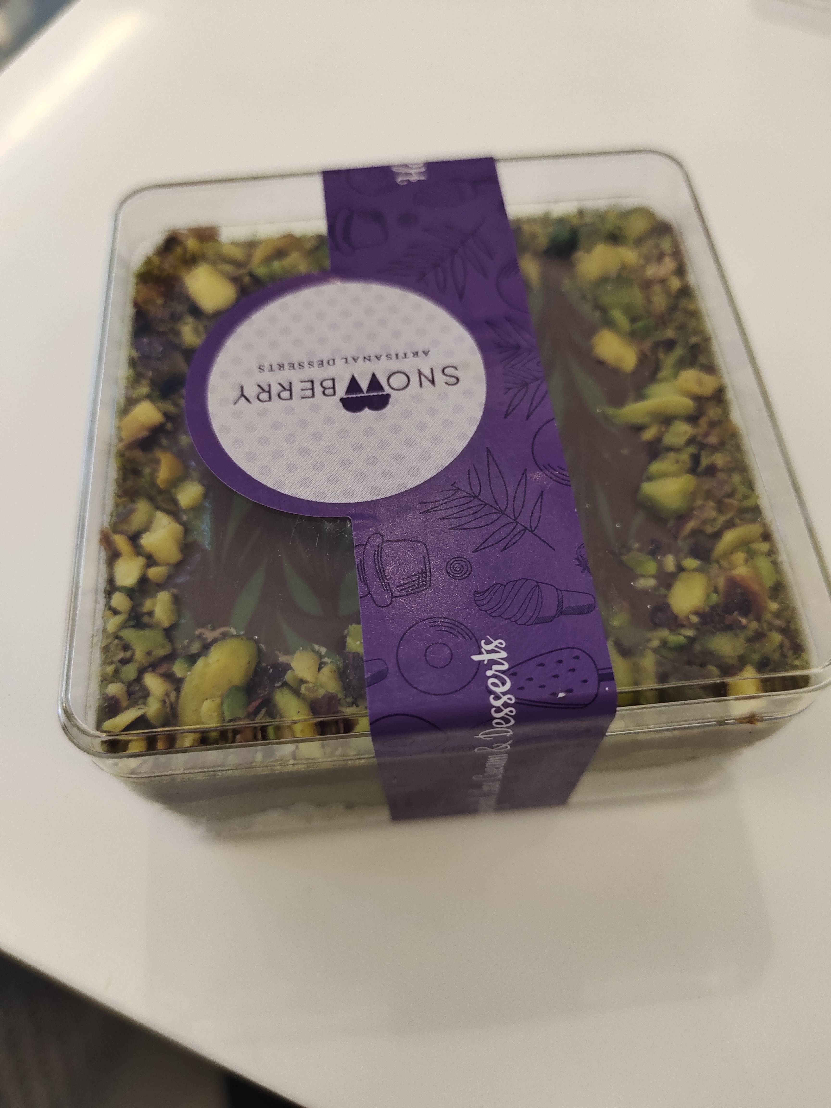Snowberry Artisan Dessert in Church Road: Rich Layered Base with Crunchy Pistachios -  - Buy Online at SNOW BERRY