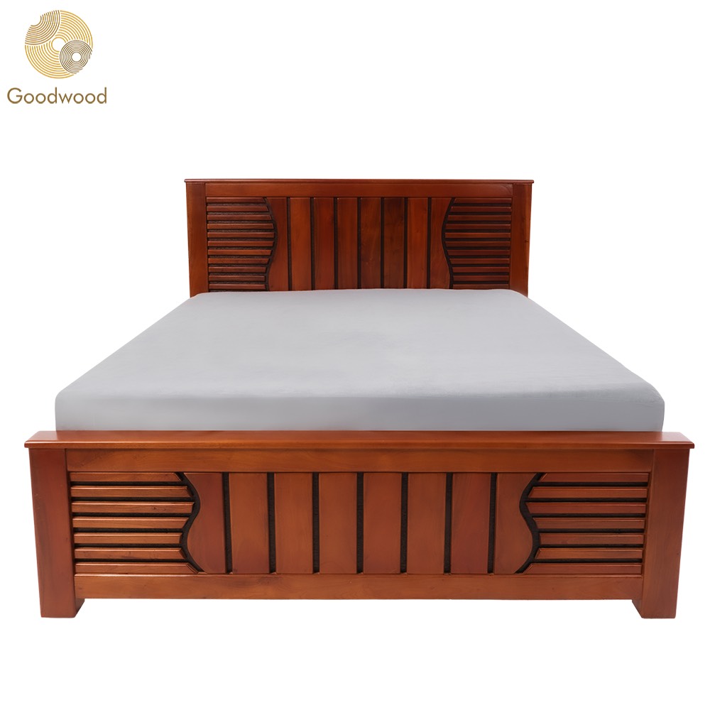 Teak Wood SM Queen Bed in 195 Rangapilai Street with Heavy Quality Construction -  - Buy Online at RANI FURNITURES