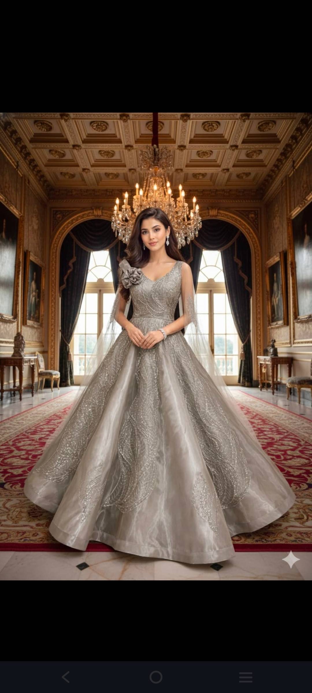 Elegant Silver Gown in Agra: Luxurious Attire for Special Occasions - Image 1