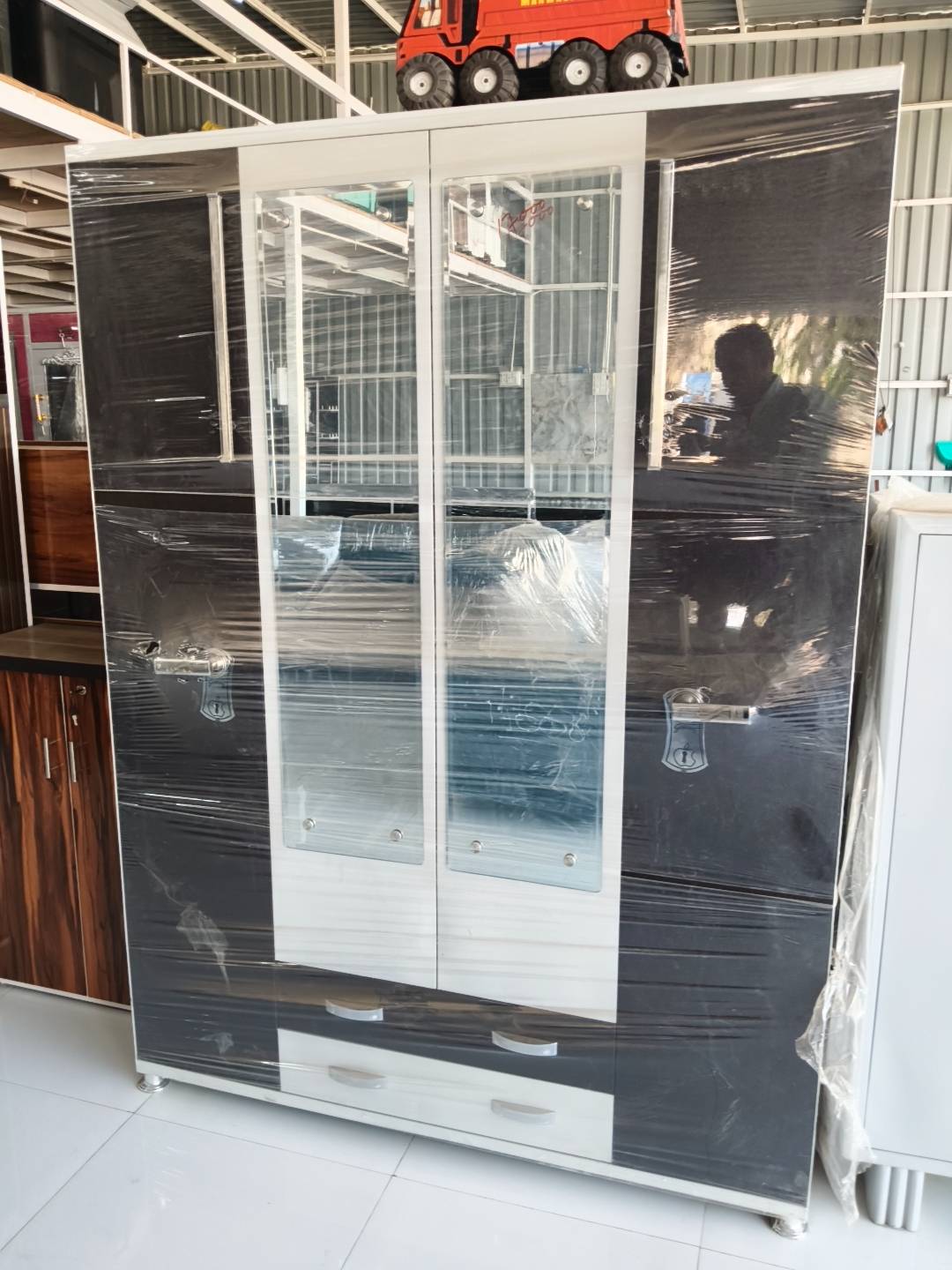  Furniture/Wardrobe in Erandol: Modern Two-Door Wardrobe with Mirror DANISH ANSAR Famous Furniture  At Po Erandol  Dharangaon Road Erandol Ashiwin Netralay Near Erandol LANDMARK Dharangaon Road Erandol