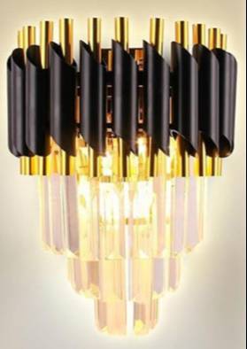  Crystal Wall Light in Goa: Black+Gold Modern Design SMART LIGHTING AND ELECTRICALS GROUND FLOOR SHOP NO 15 HOUSE NO 148 B GF06 MURDI SOUTH GOA NEAR DAMODAR TEMPLE PALE VELSAO LANDMARK Near 3 Kings Church