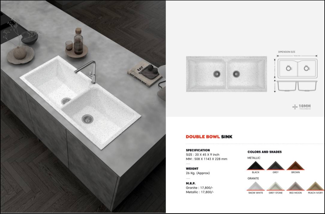 Double Bowl Sink in Keshav Arcade, Stylish and Functional -  - Buy Online at KUNJ ENTERPRISE