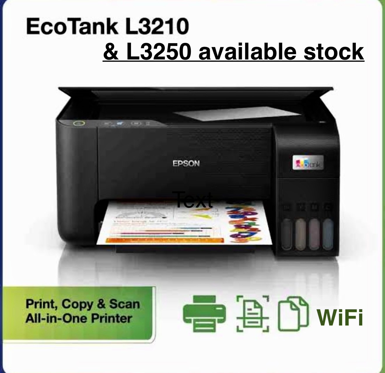  Epson EcoTank L3250 WiFi All-in-One Printer in Vyara, Gujarat - Economical Printing TEJAS COMPUTERS TEJAS COMPUTERS F8, 1st Floor, CITI Mall,  Opp. Mahavir Hospital,  Near Old Bus Stand,  VYARA,  Dist.  Tapi.  Pin: 394650. Gujarat.