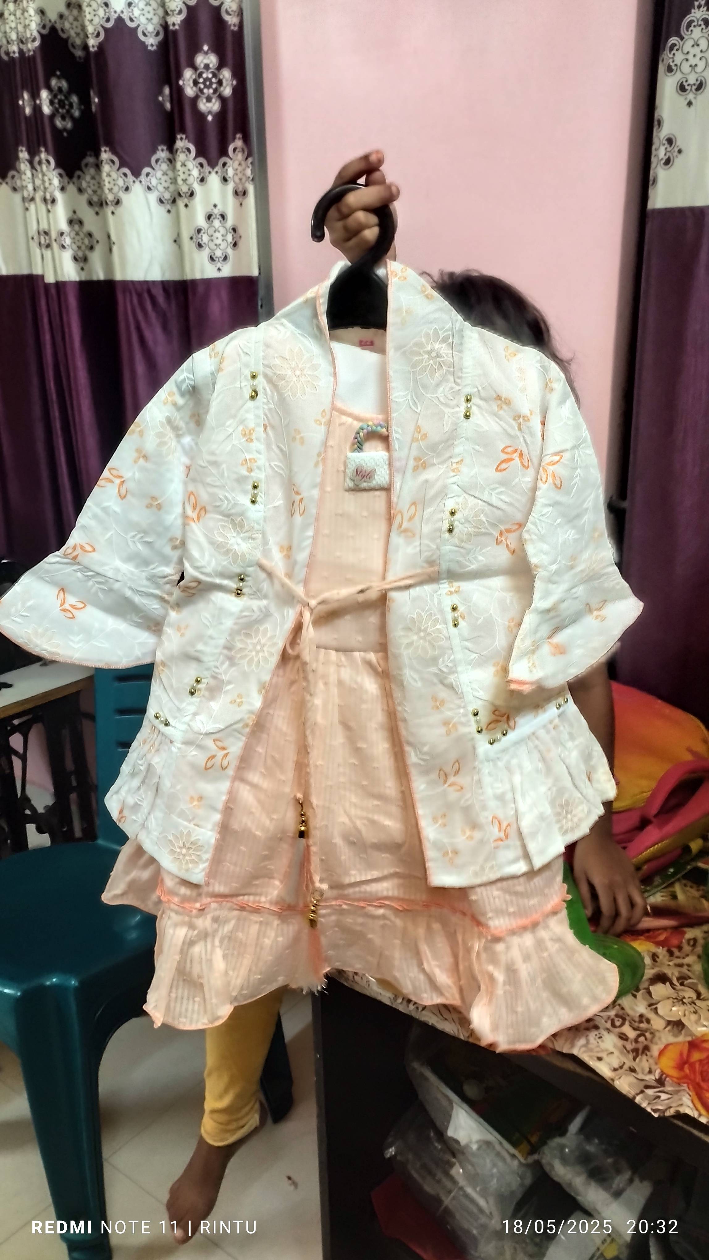 Lon Ladies Frok in Puratan Singha - Elegant Peach Dress with Embroidery -  - Buy Online at MD ABDUL MUTALEB