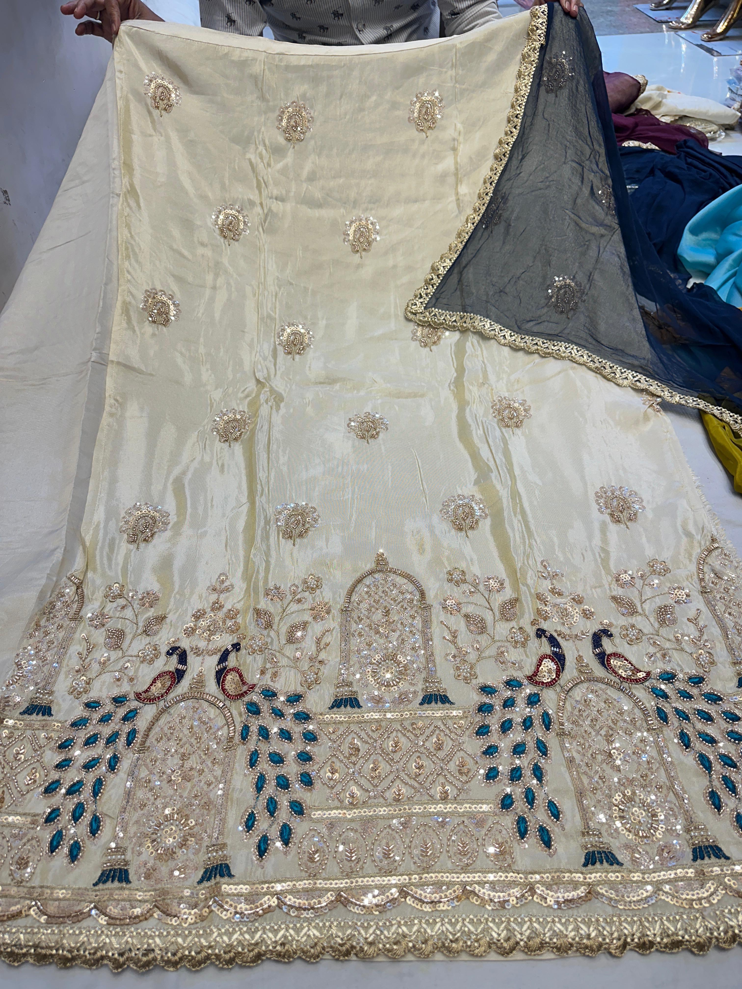  Women's Suits in New Delhi: Peacock Pattern Ladies Suits for Elegant Style VARDHINI COLLECTIONS G F S NO 516 4  KATRA NEEL KRISHNA  GALI CHANDNI CHOWK NEW DELHI CENTRAL DELHI DELHILANDMARK Krishna Gali 