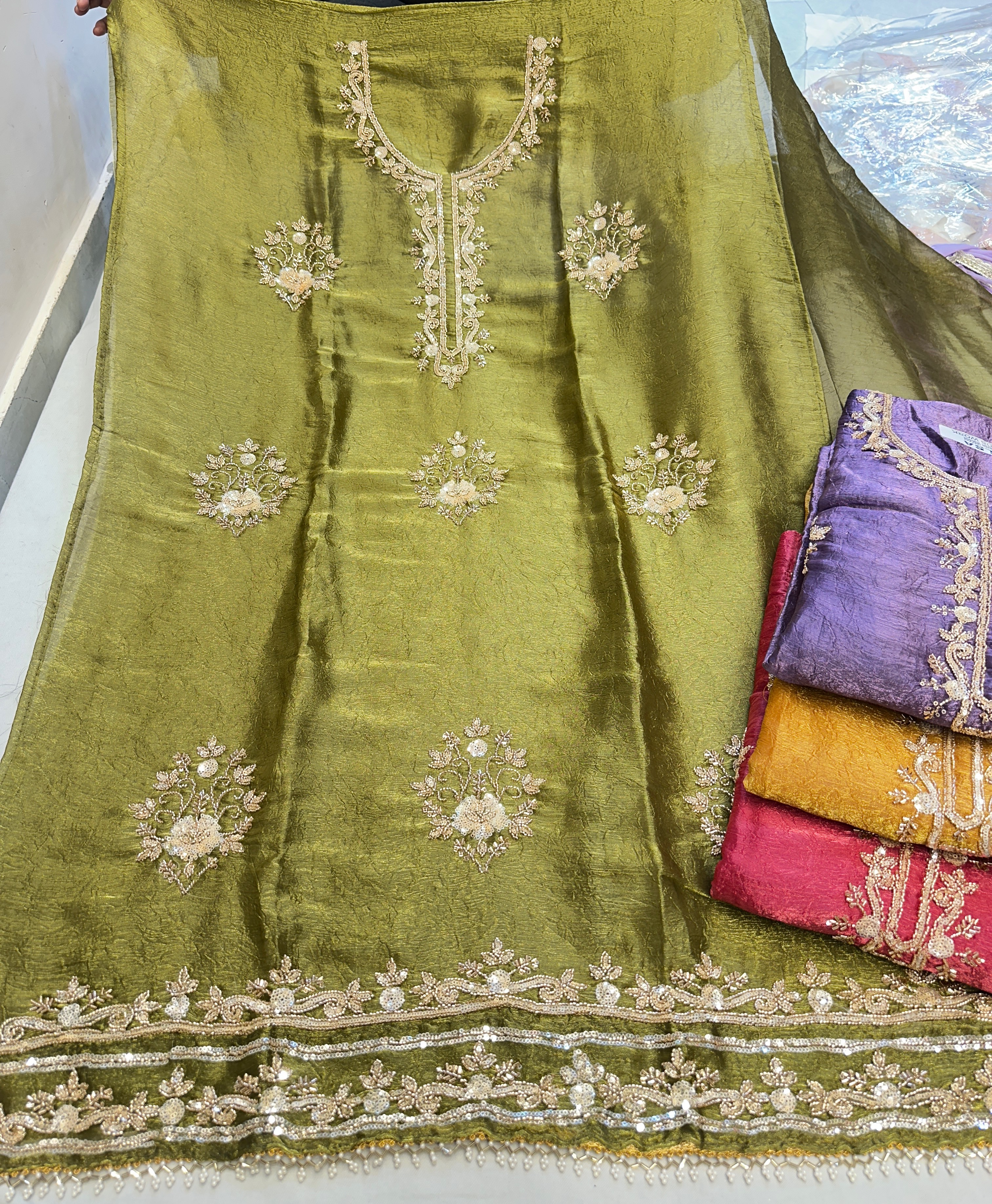  Handwork Unstitched Ladies Suit in New Delhi: Elevate Your Traditional Wardrobe VARDHINI COLLECTIONS G F S NO 516 4  KATRA NEEL KRISHNA  GALI CHANDNI CHOWK NEW DELHI CENTRAL DELHI DELHILANDMARK Krishna Gali 