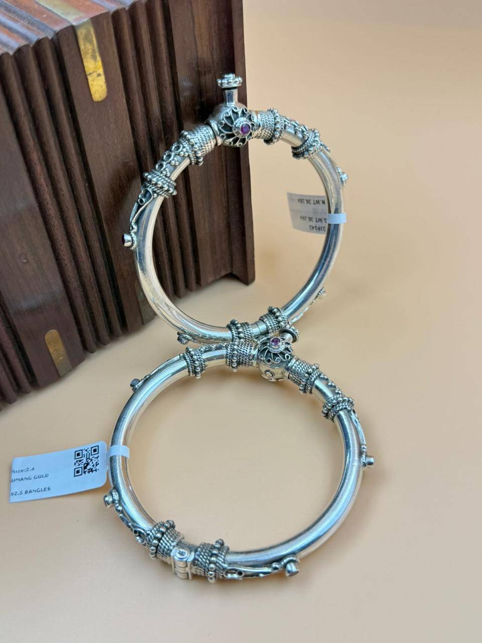 Silver Antique Bangles in : Elevate Your Style -  - Buy Online at UMANG GOLD