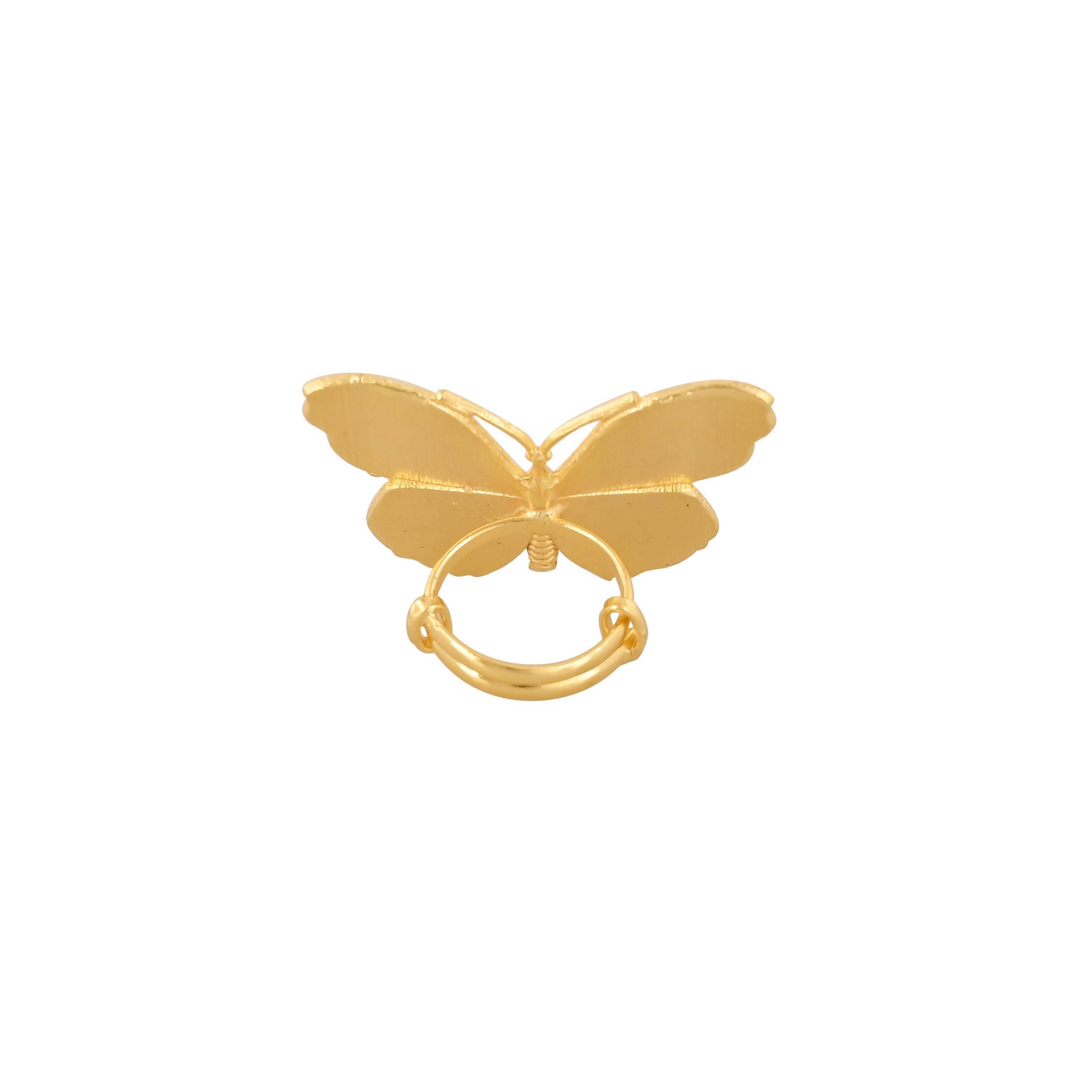 Gold Plated Adjustable Butterfly Ring in Johri Bazar, Jaipur - Image 3