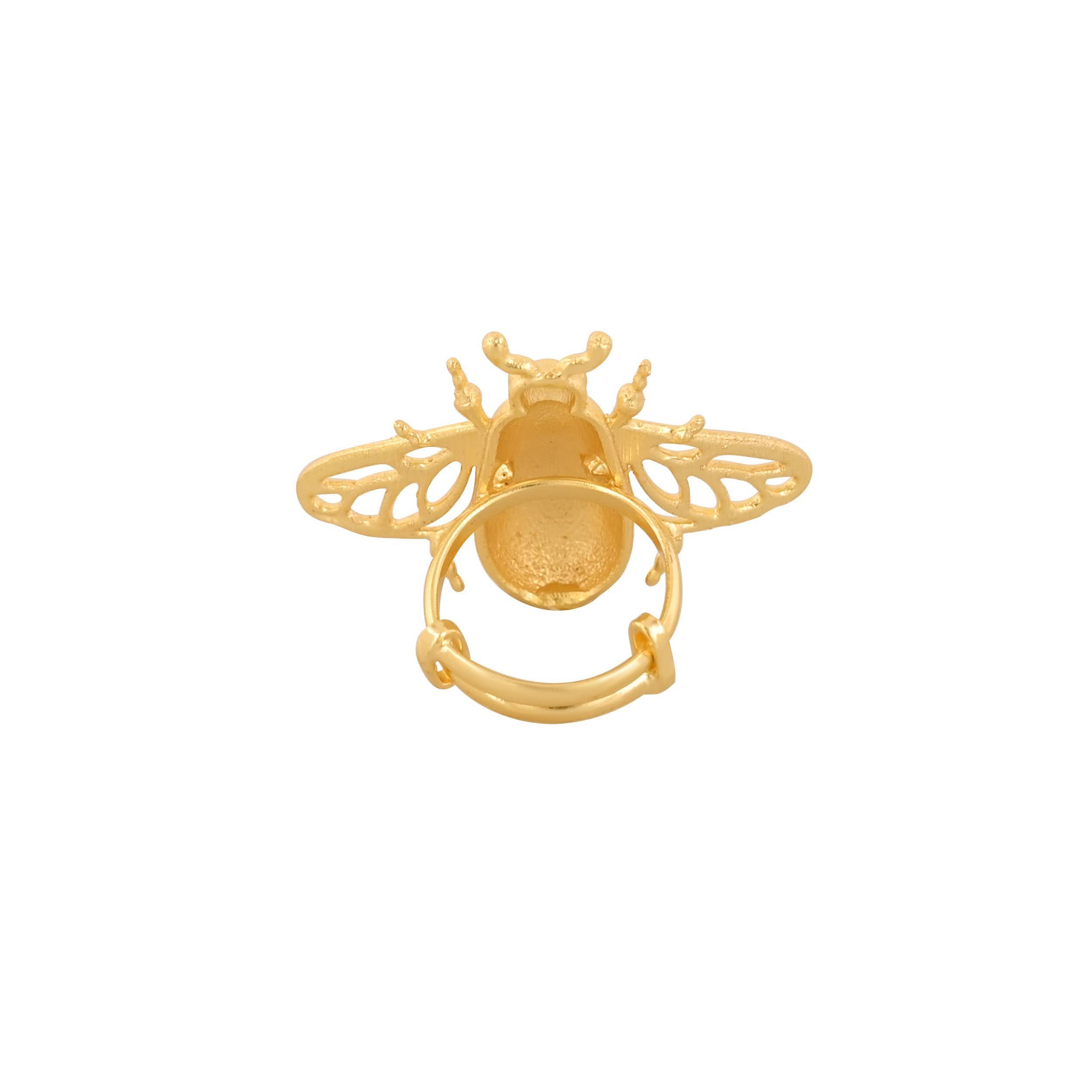 Gold Plated Adjustable Fly Ring in Johri Bazar, Jaipur - Image 3