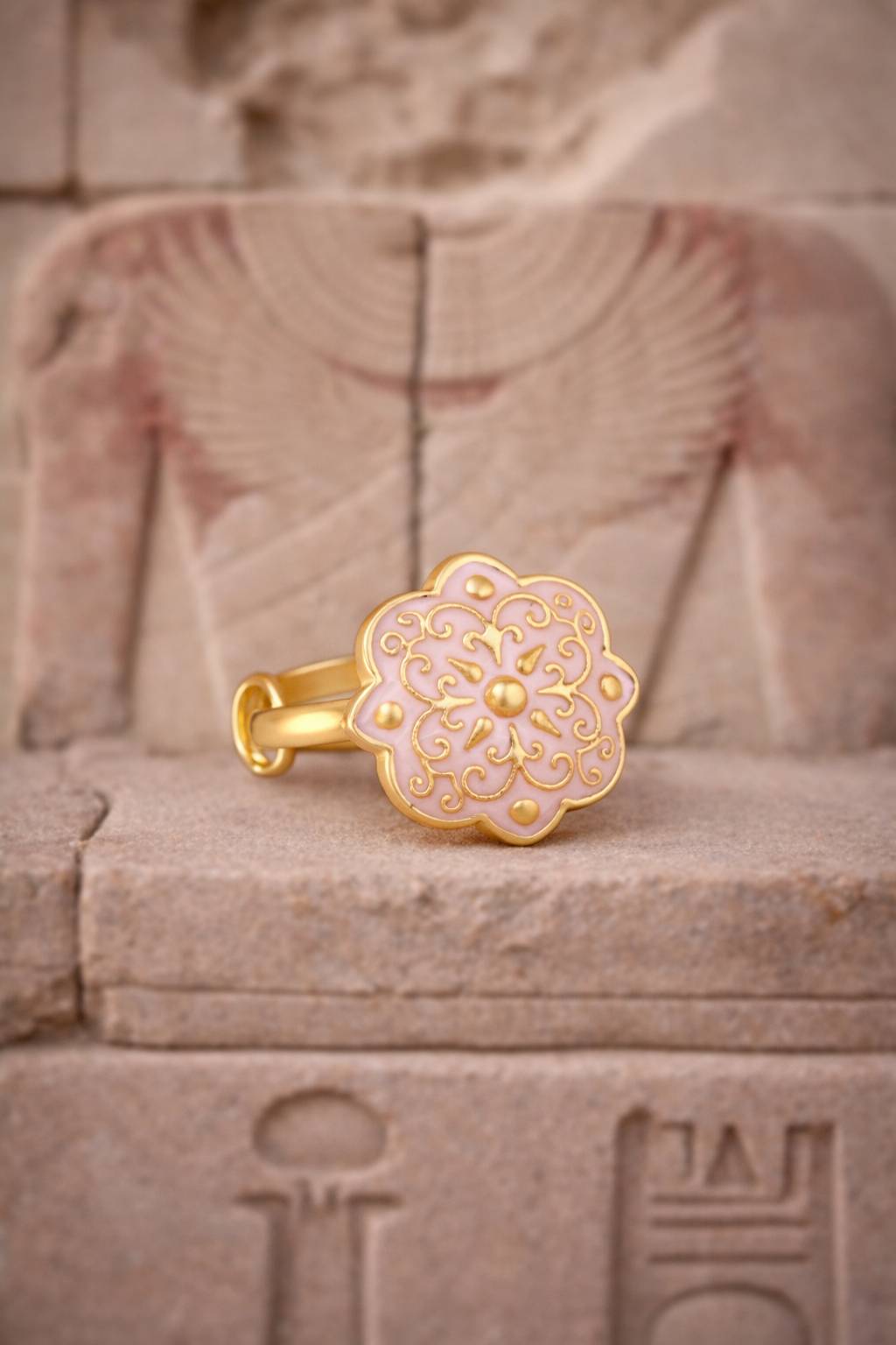  Gold Plated Adjustable White Ring in johri bazaar, jaipur - Elevate Your Style SANCTUARY OF JEWELS 1304 GOPALJIKA RASTA JOHKIBAZAR