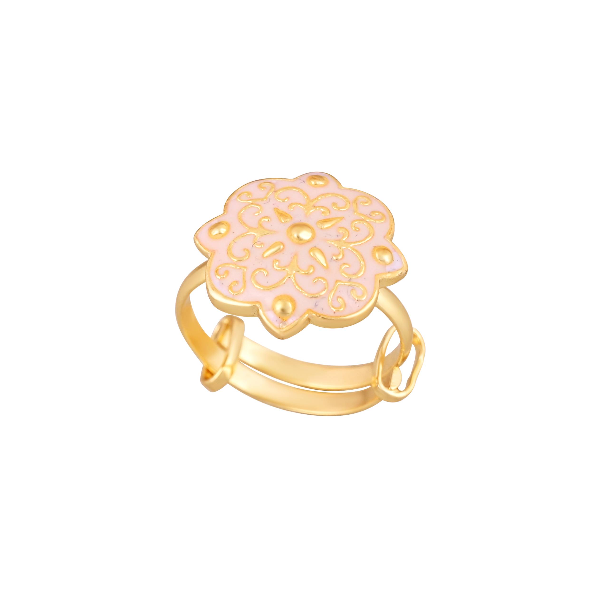 Gold Plated Adjustable White Ring in johri bazaar, jaipur - Elevate Your Style - Image 2