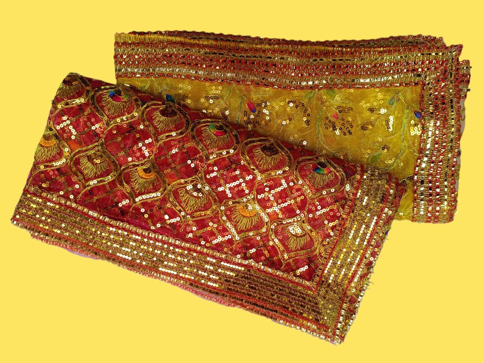 Mata Ki Chunari In Embroidered Work -  - Buy Online at RAJESHWARI TRADERS