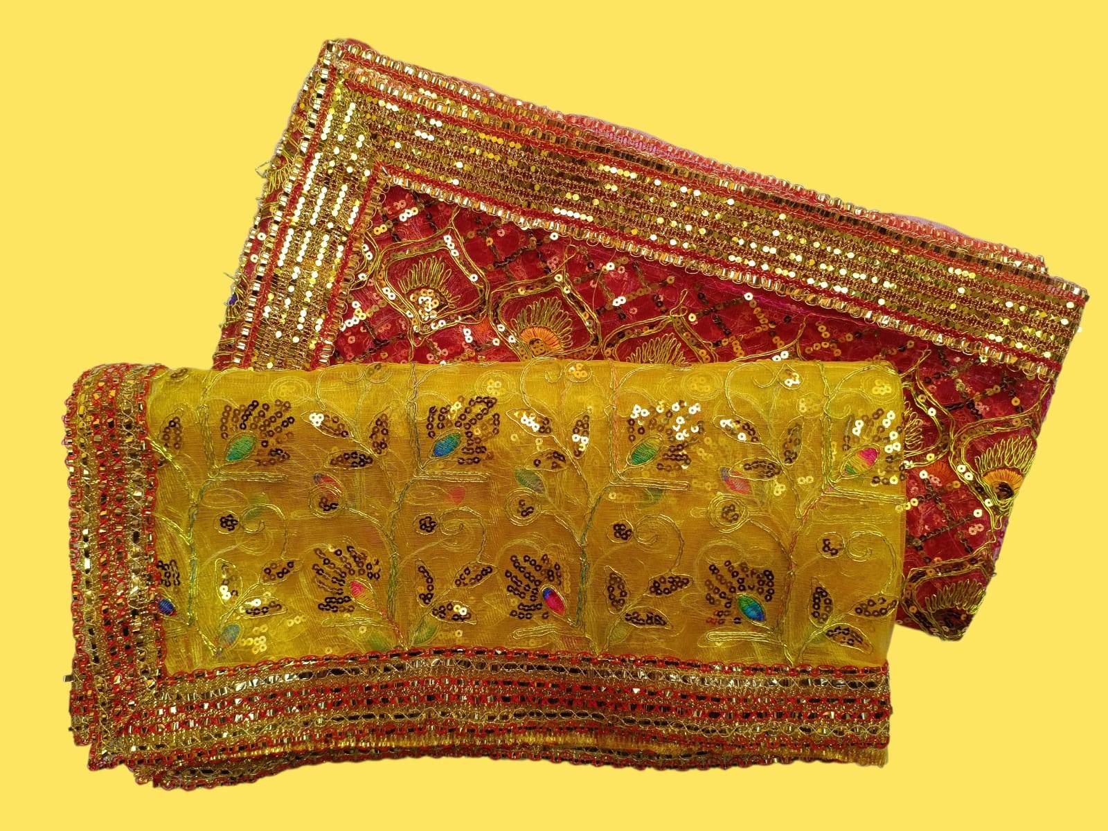 Mata Ki Chunari In Embroidered Work - Image 1
