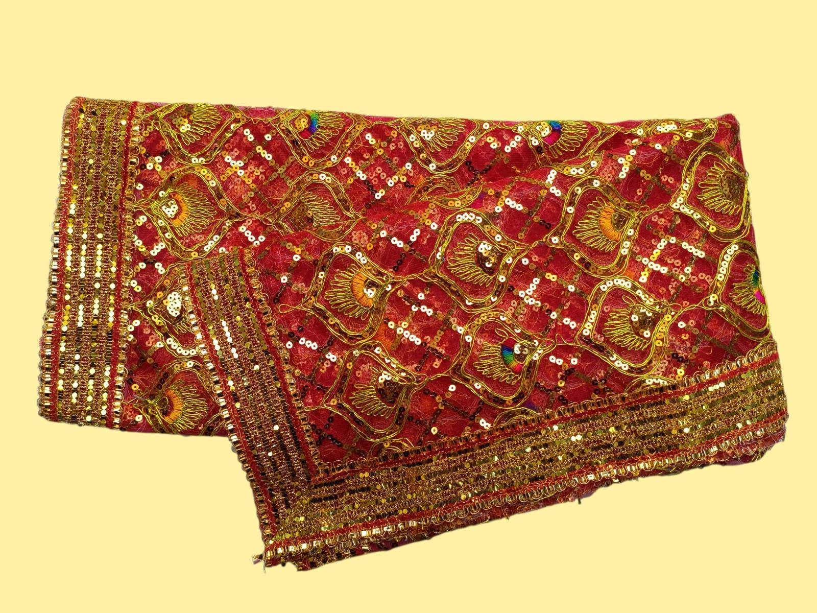Mata Ki Chunari In Embroidered Work - Image 2