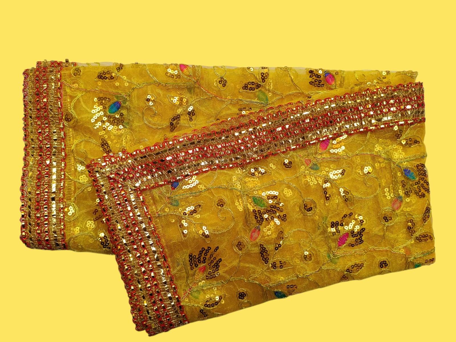 Mata Ki Chunari In Embroidered Work - Image 3