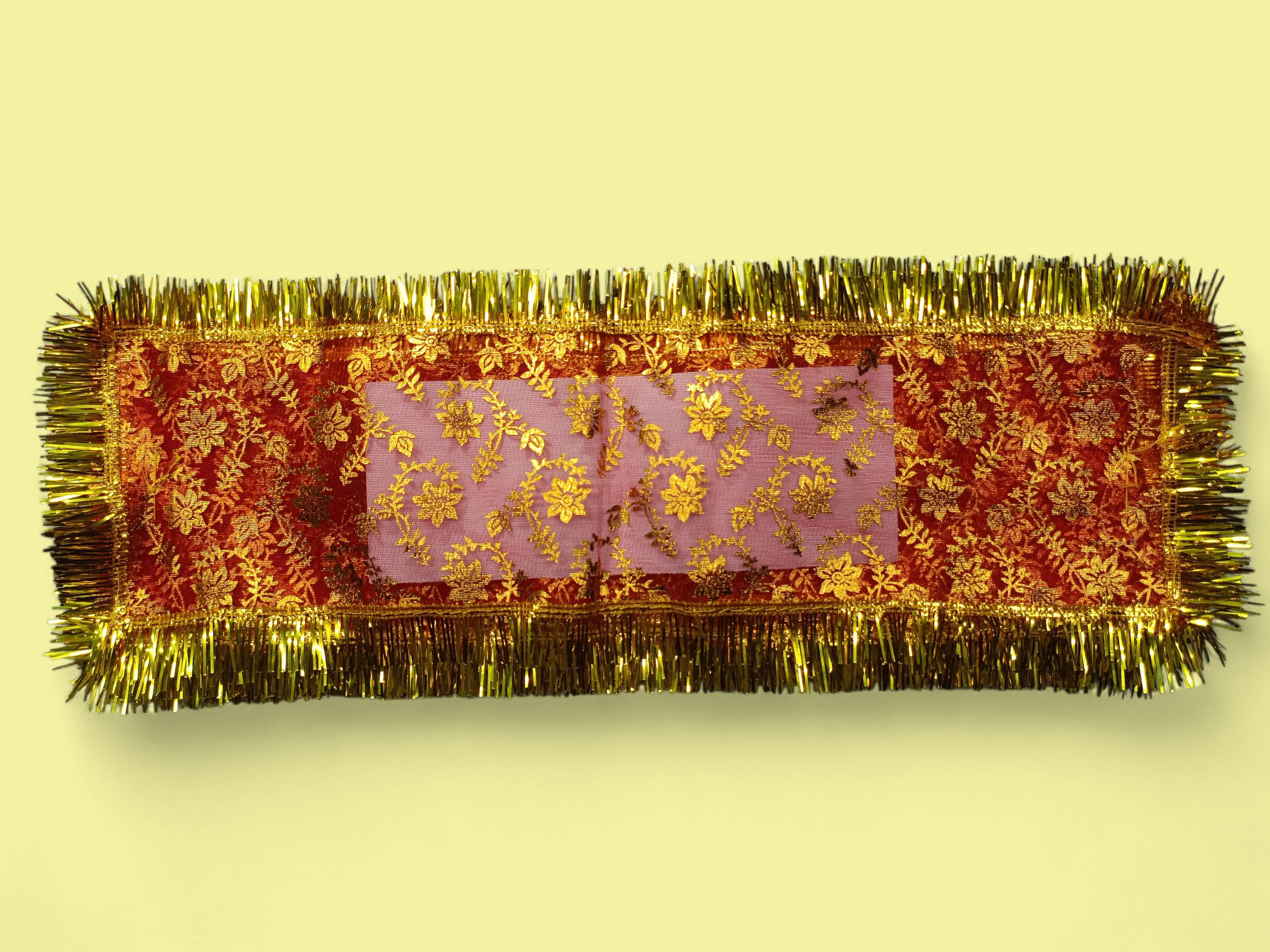 Mata Ki Chunari Foil Print On Tissue Net - Image 3