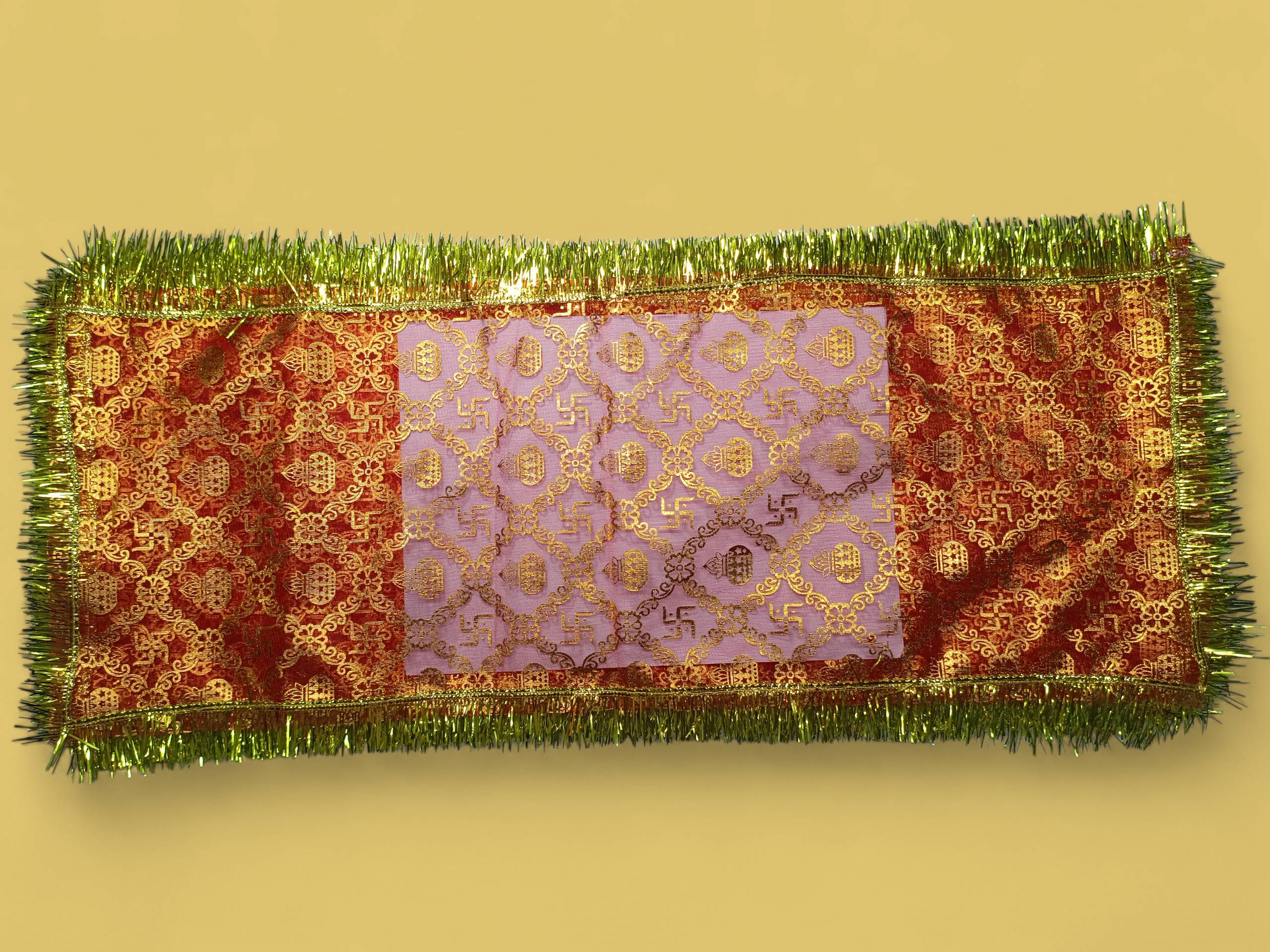 Mata Ki Chunari Foil Print On Tissue Net - Image 2