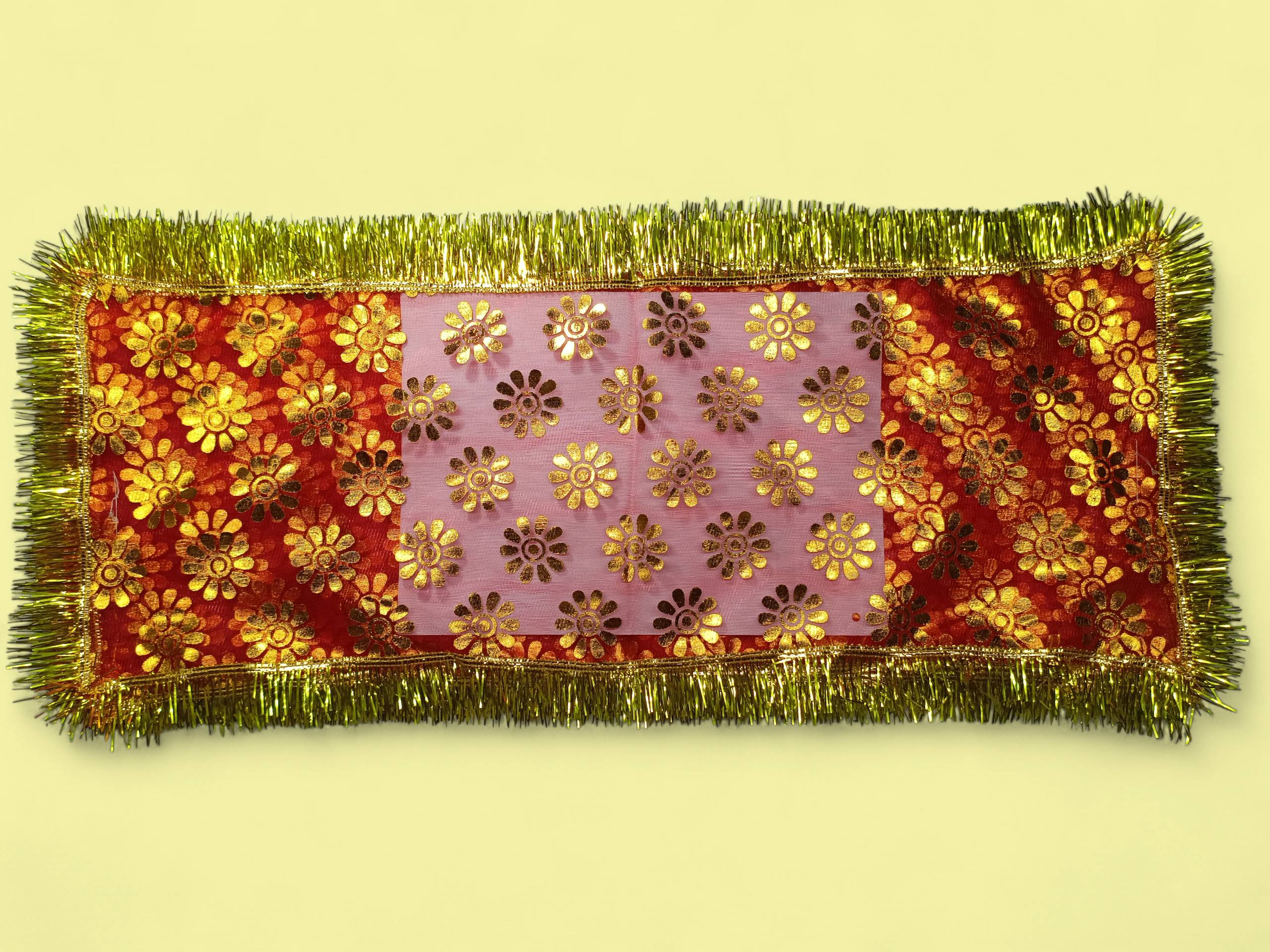 Mata Ki Chunari Foil Print On Tissue Net - Image 3